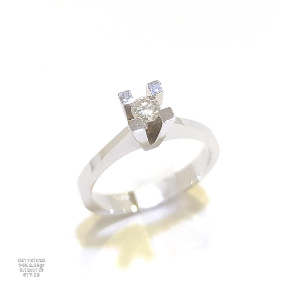 0.13ct I Color Pırlanta Tek TAş Yüzük 14 Ayar Altın