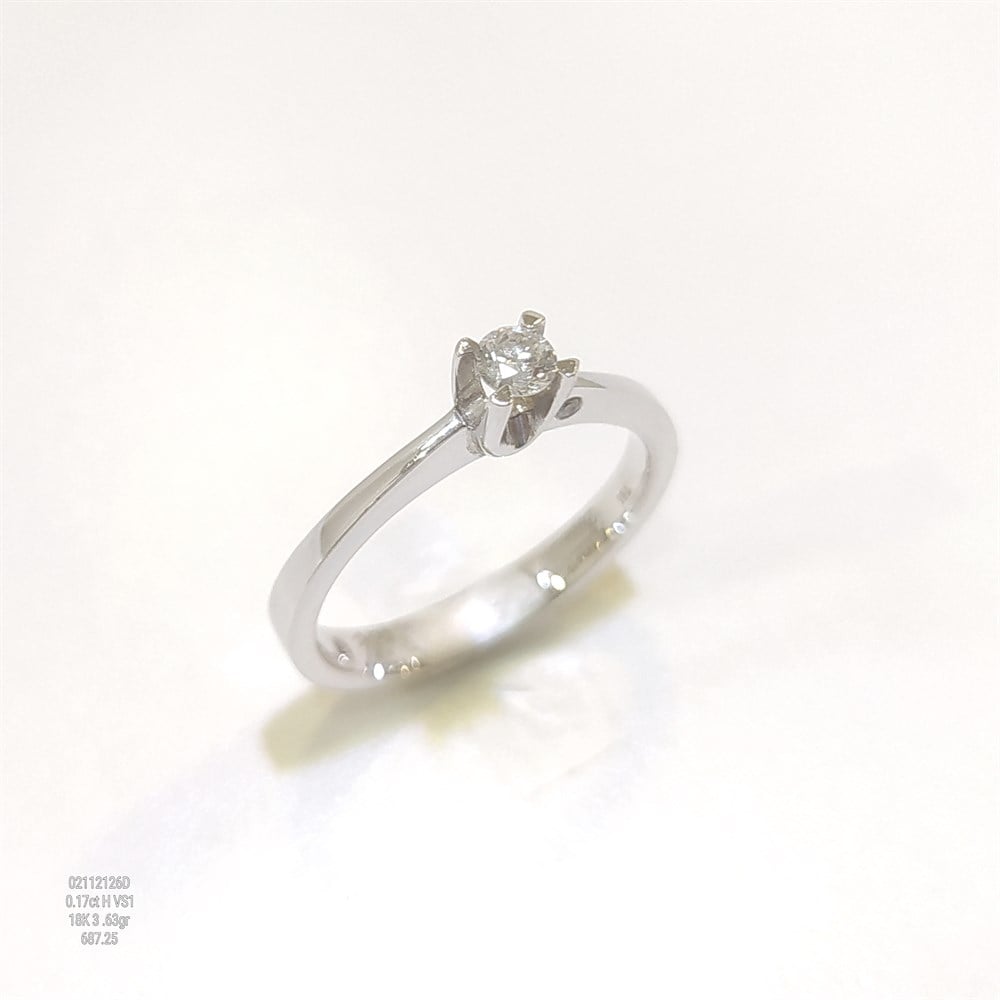 0.15ct H Color Pırlanta Tek TAş Yüzük 18 Ayar Altın