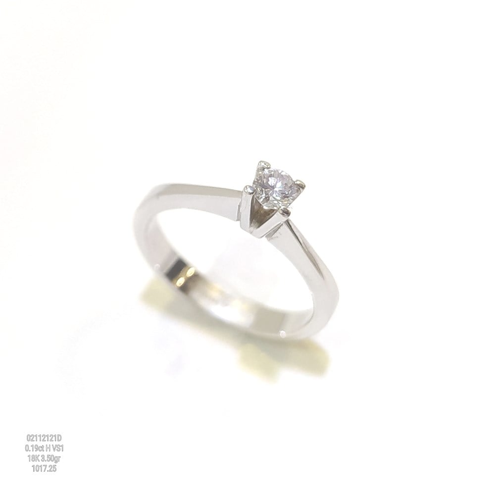 0.19ct H Color Pırlanta Tek TAş Yüzük 18 Ayar Altın