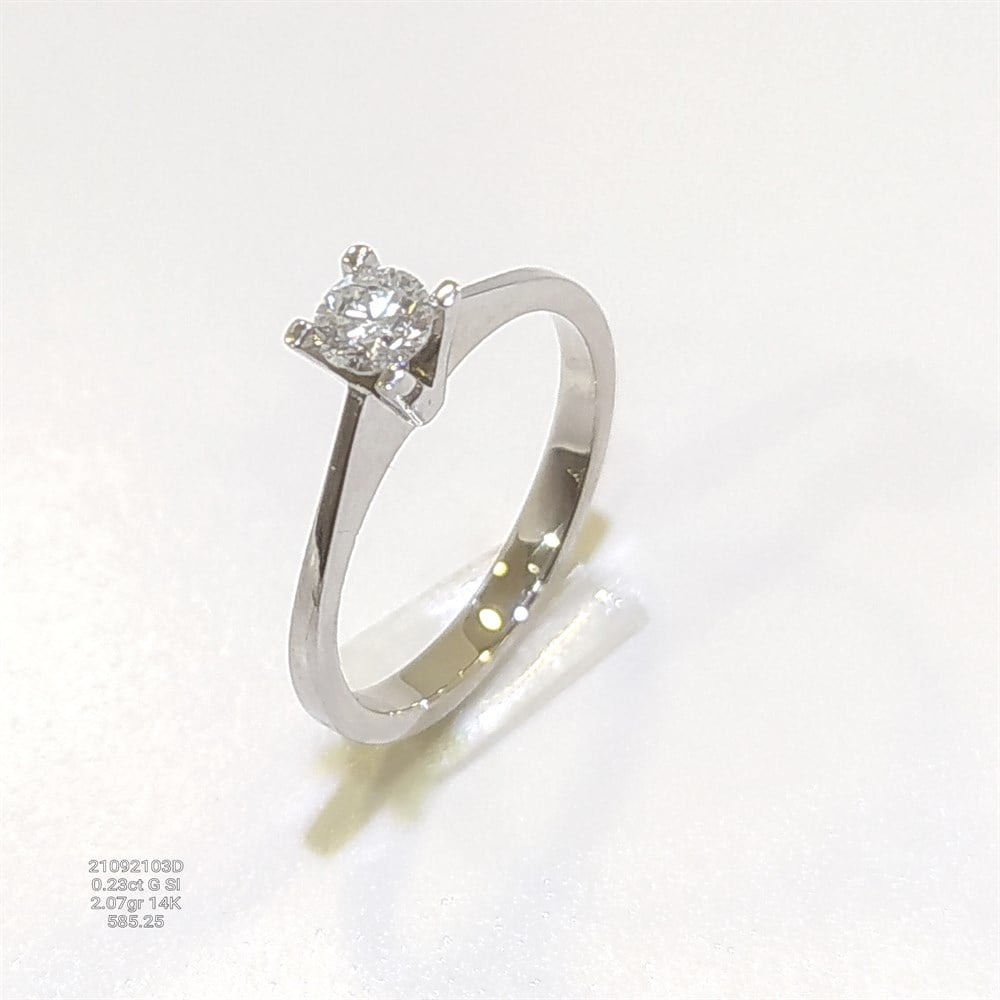 0.23ct G SI Pırlanta Tek TAş Yüzük 14 Ayar Altın