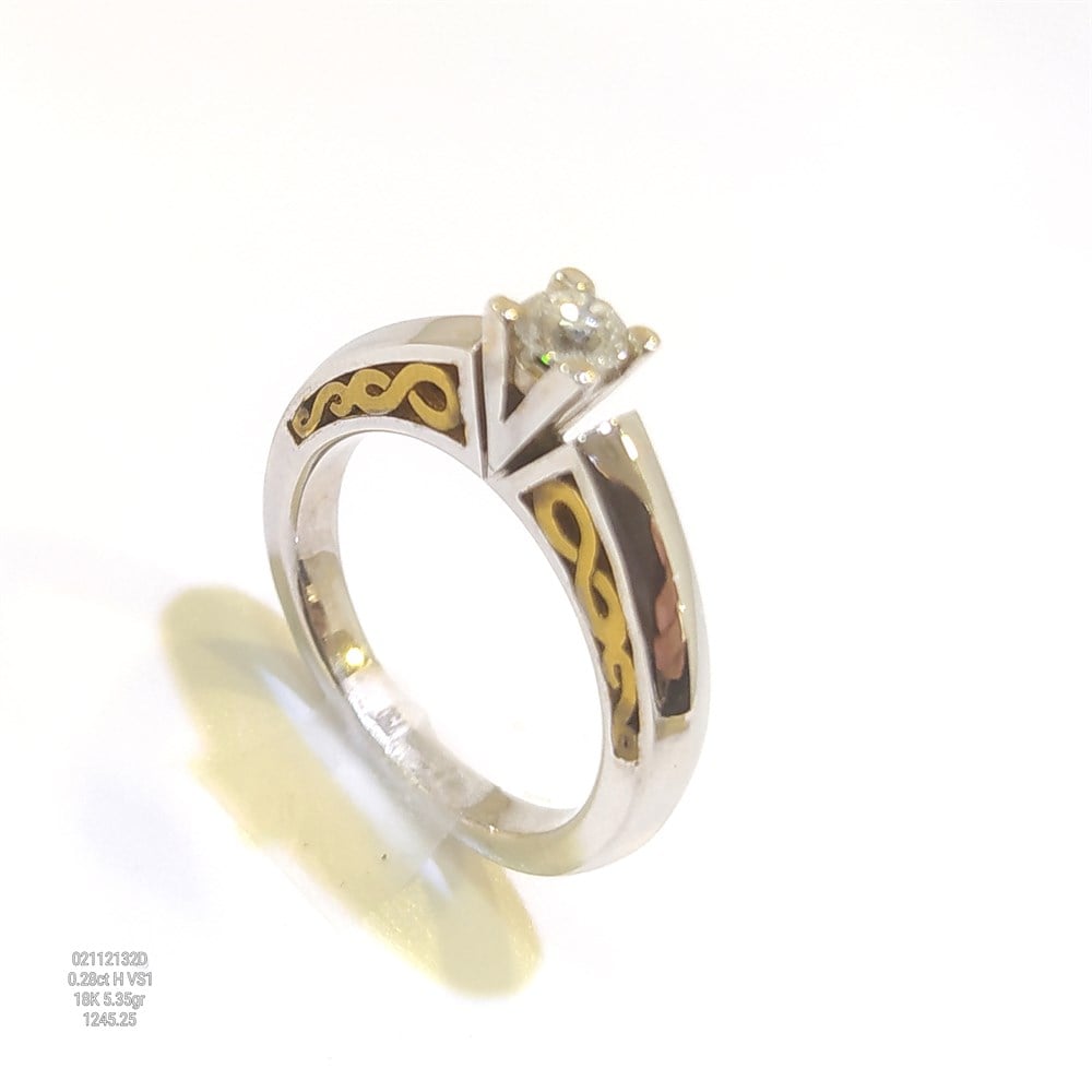 0.28ct H Color Pırlanta Tek TAş Yüzük 18 Ayar Altın