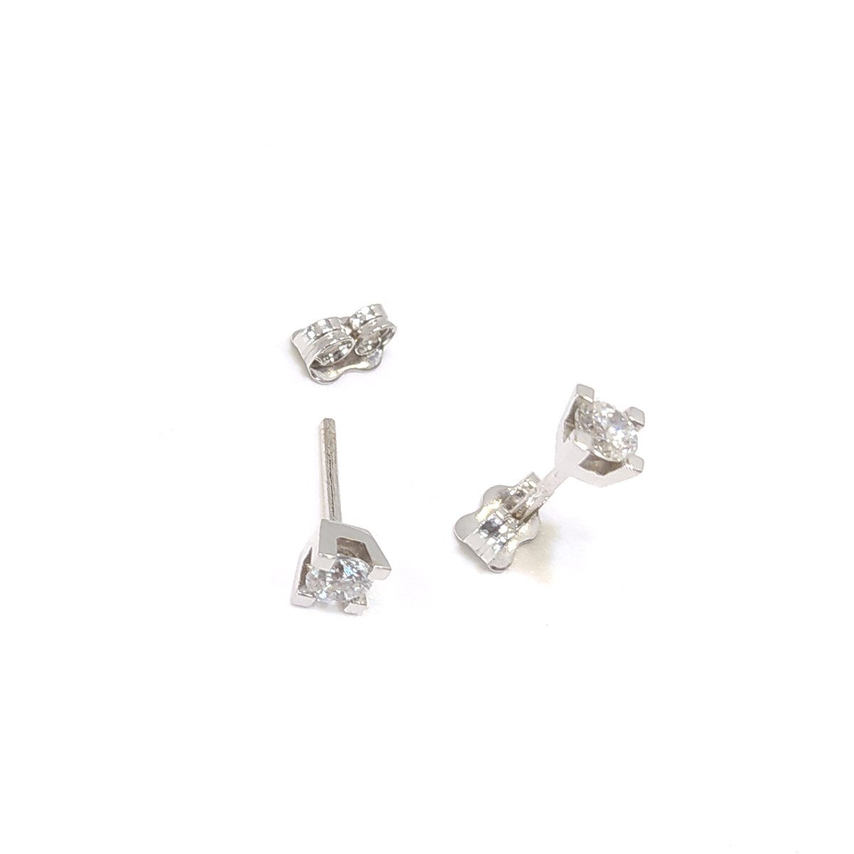 0.38ct Pırlanta Tek Taş Küpe 14 Ayar Altın