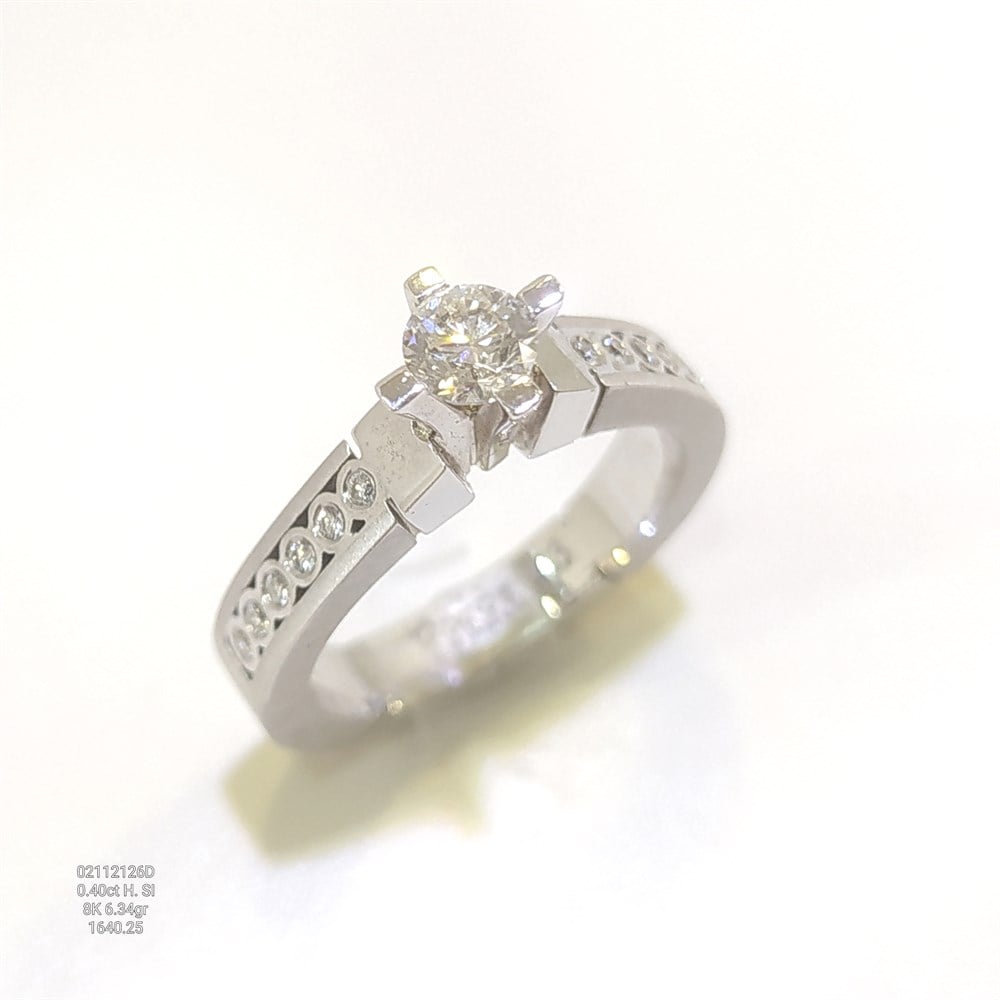 0.40ct H Color Pırlanta Tek TAş Yüzük 8 Ayar Altın