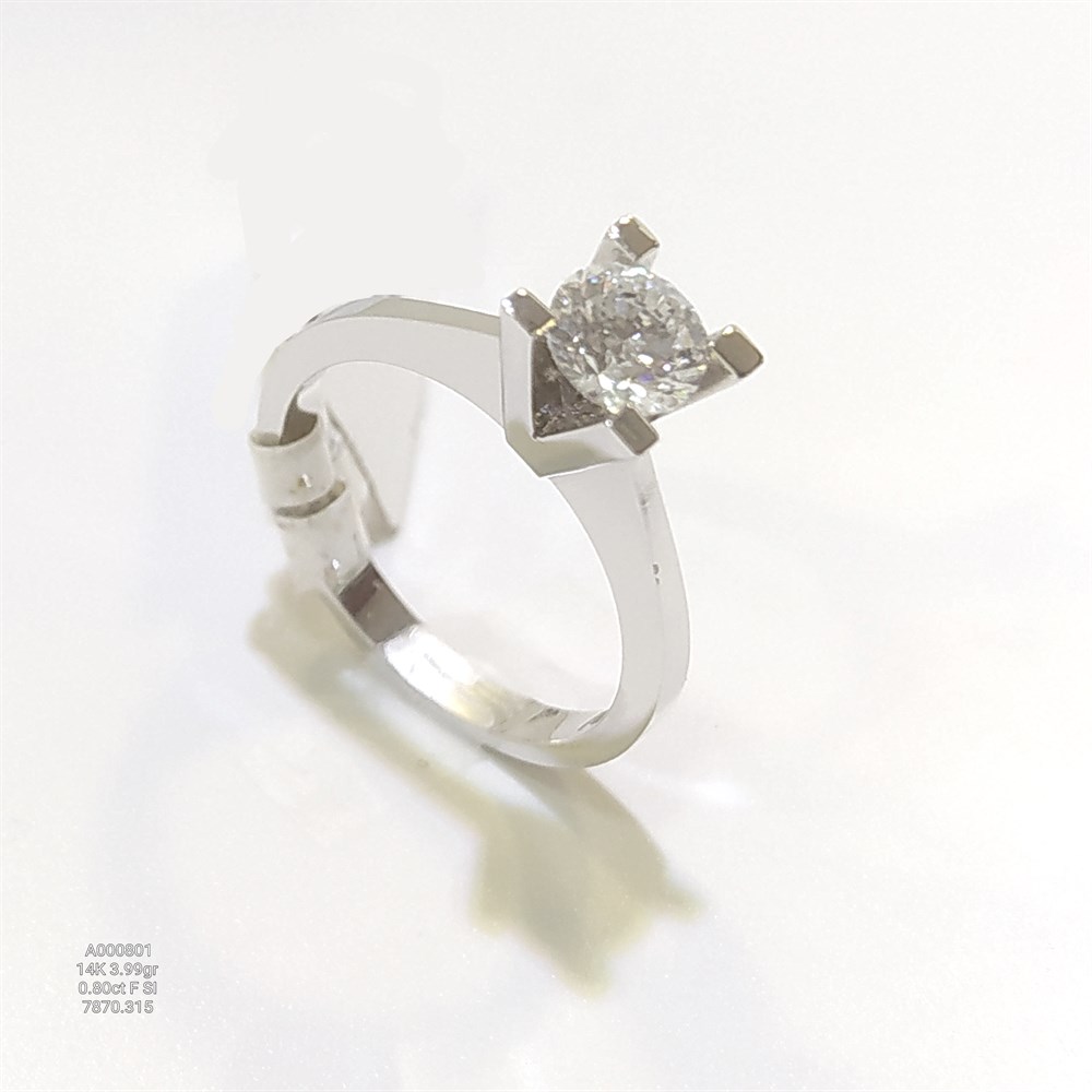 0.80ct E Color Pırlanta Tek TAş Yüzük 14 Ayar Altın