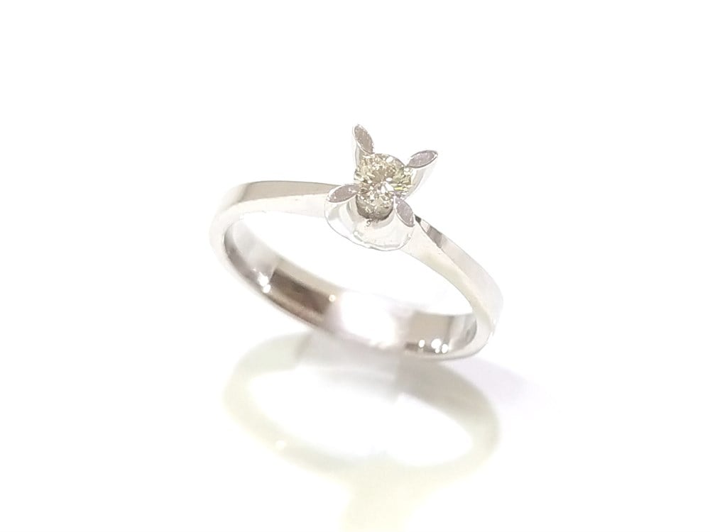 0,10ct G SI Elmas Tek TAş Yüzük 14 ayar Altın