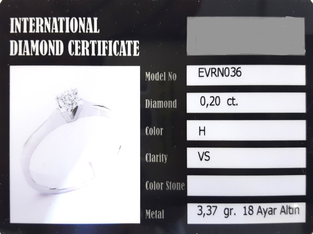 0,20ct H Color VS Pırlanta 3,37gr 18 Ayar Altın
