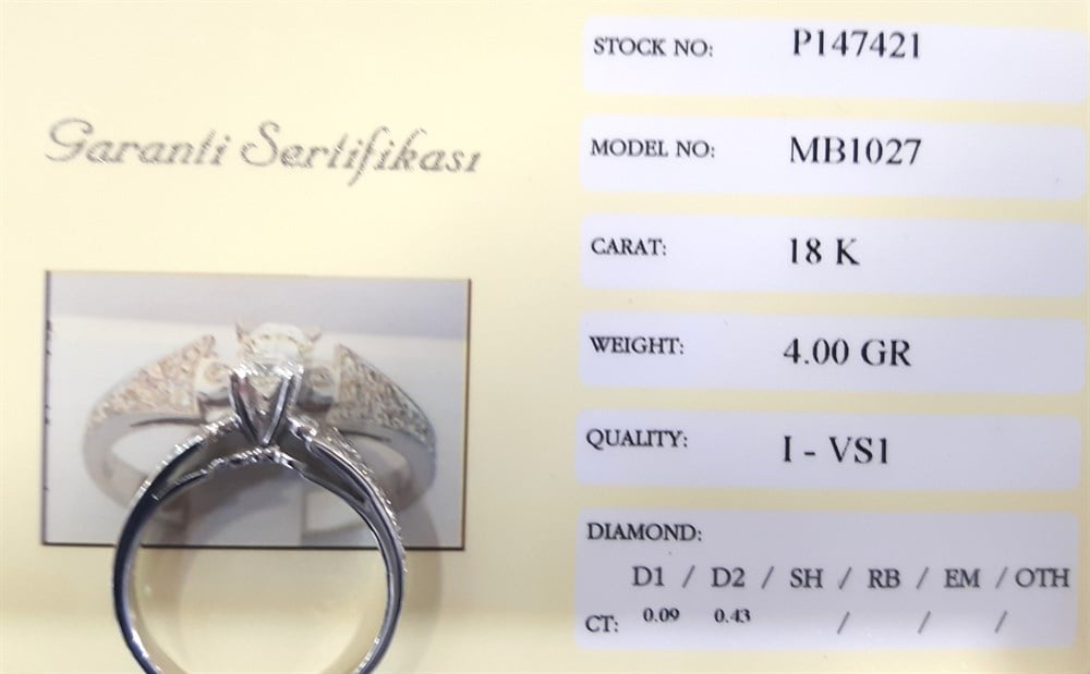 0,43ct I Color VS1 Pırlanta 4,00gr 18 Ayar Altın