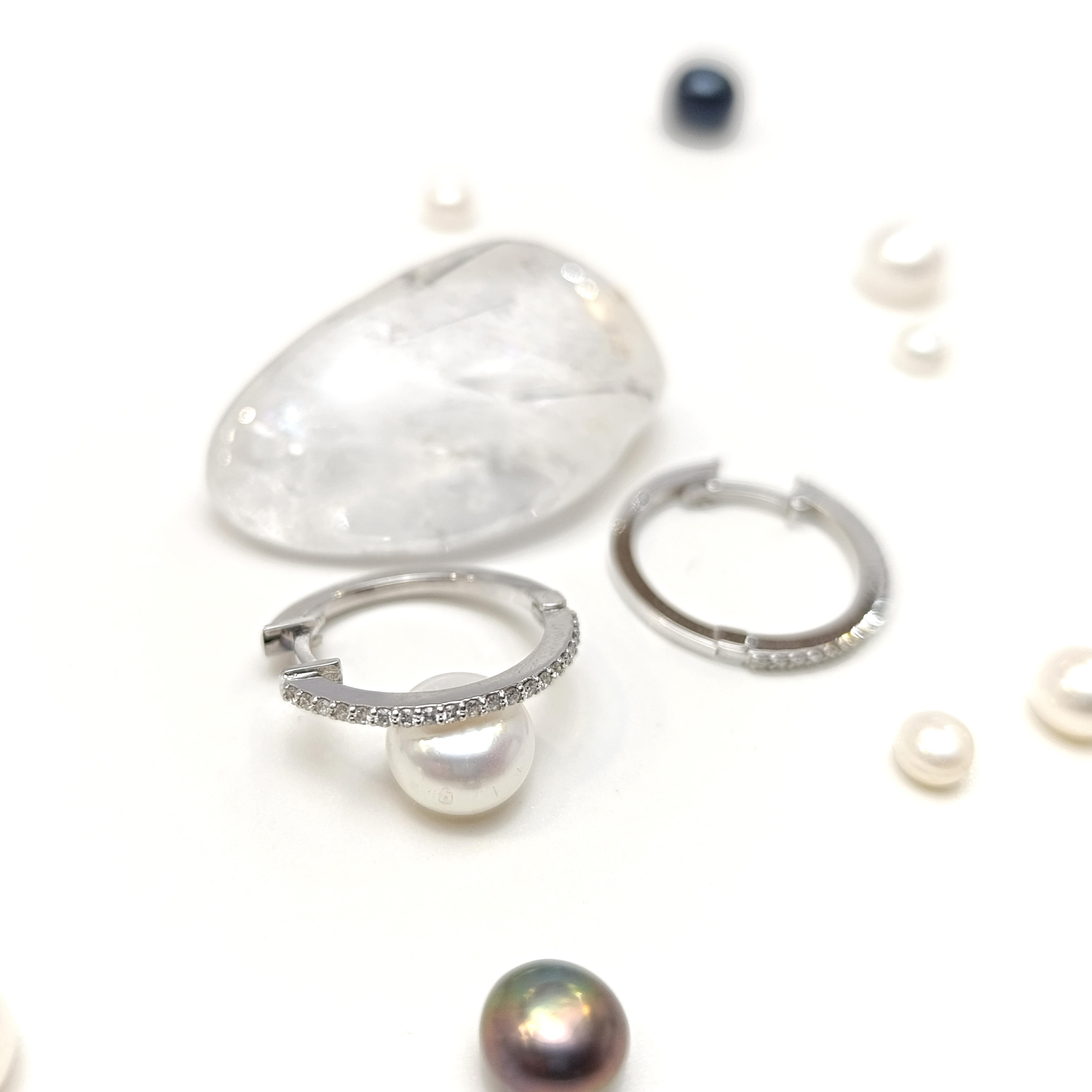 18.7mm Pırlanta Taşlı Halka Küpe 14 Ayar Altın HD VİDEOLU