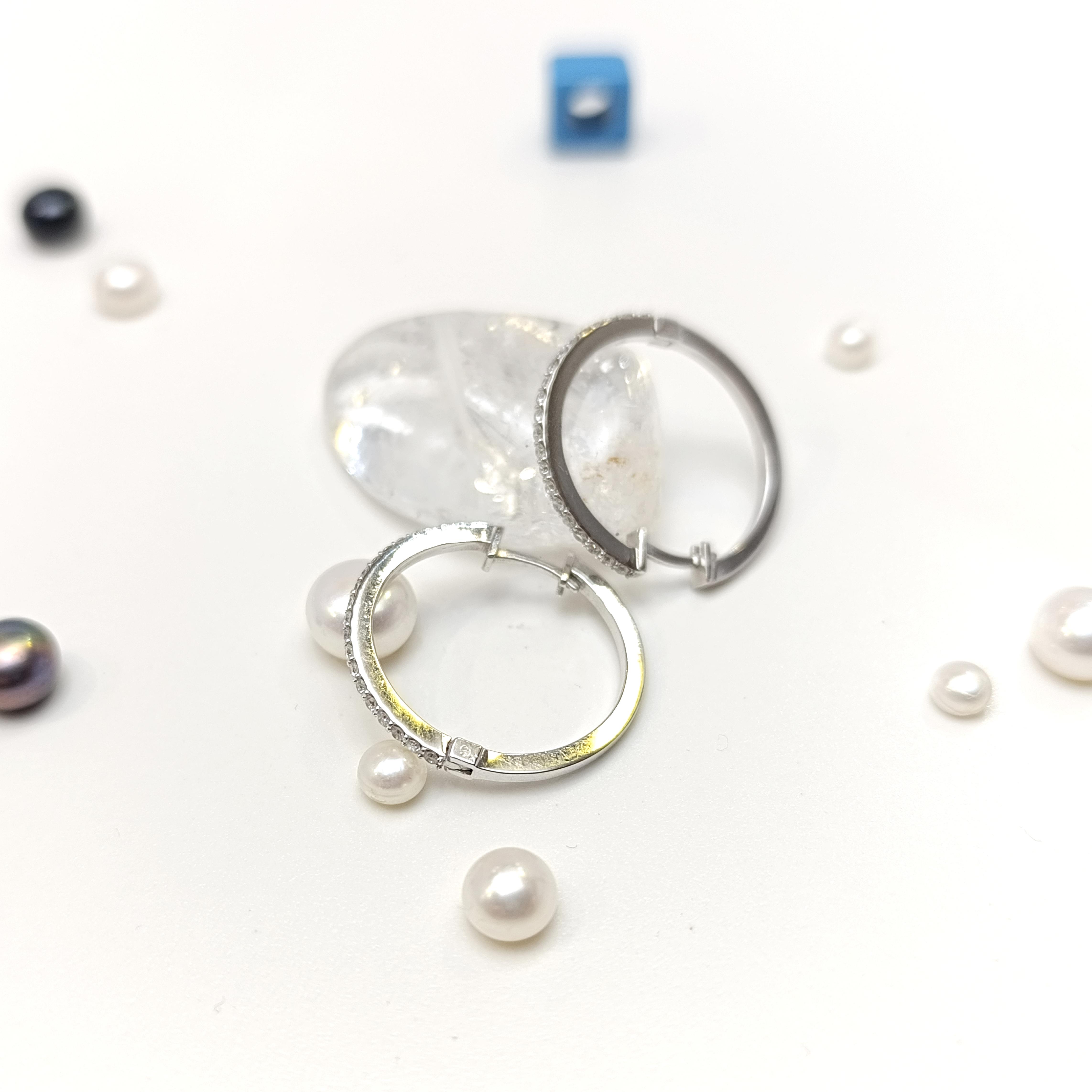 22.5mm Pırlanta Taşlı Halka Küpe 14 Ayar Altın HD VİDEOLU