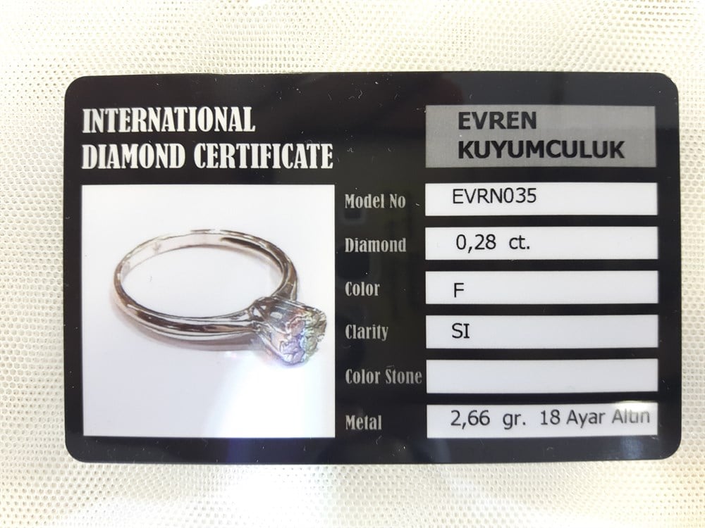 Cronet Tektaş 0,28ct F Color SI Pırlanta 2,66gr 18 Ayar Altın