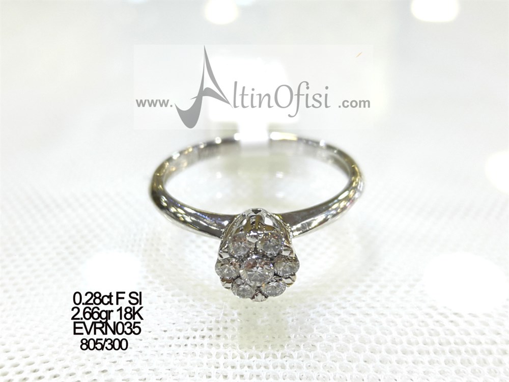 Cronet Tektaş 0,28ct F Color SI Pırlanta 2,66gr 18 Ayar Altın