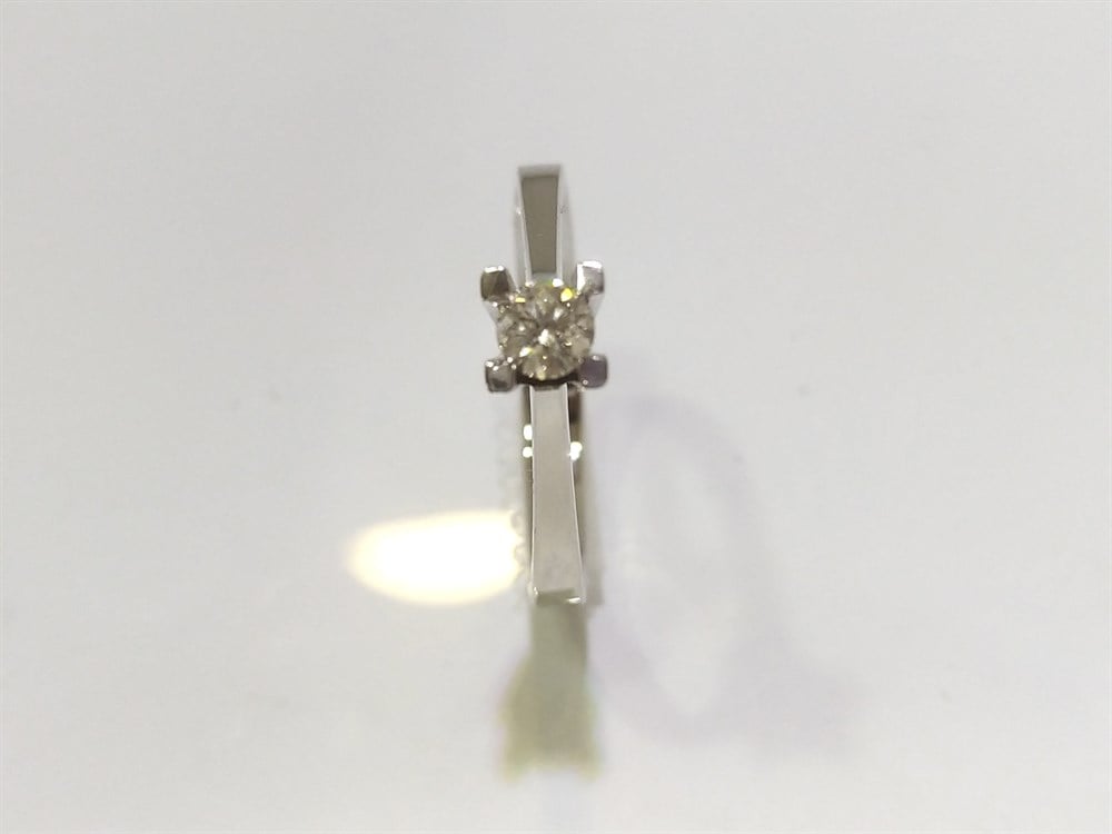 HRD Tektaş Pırlanta Yüzük 0,24ct H SI 3,38gr 14K Altın