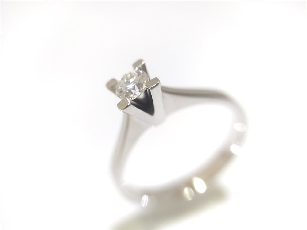 HRD Tektaş Pırlanta Yüzük 0,24ct H SI 3,38gr 14K Altın