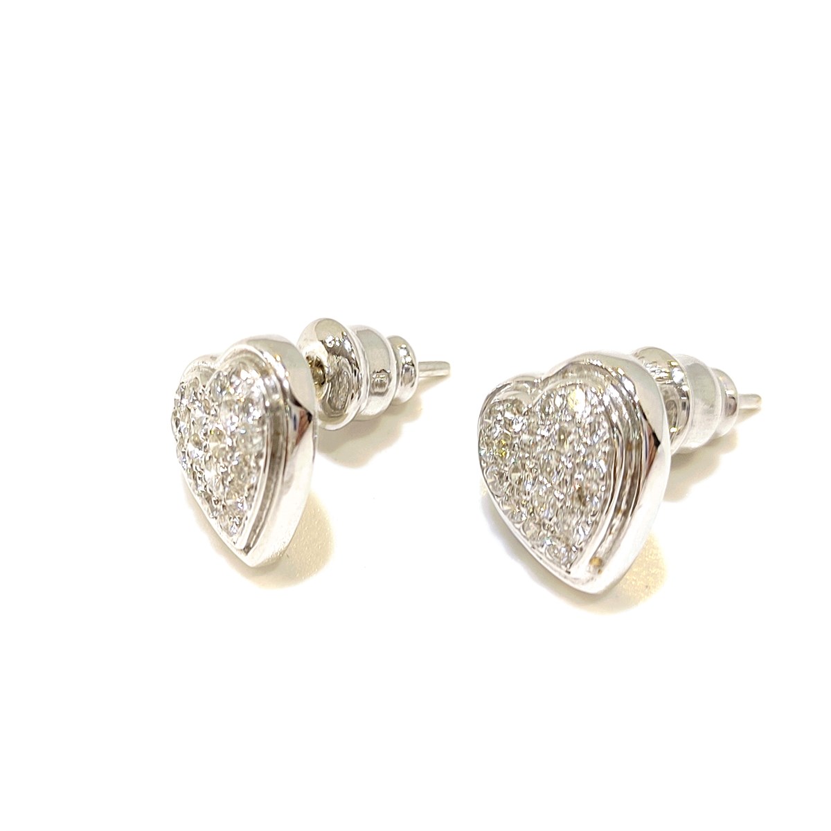 Kalpli Pırlanta Taşlı Küpe 14 Ayar Altın 4K VİDEOLU