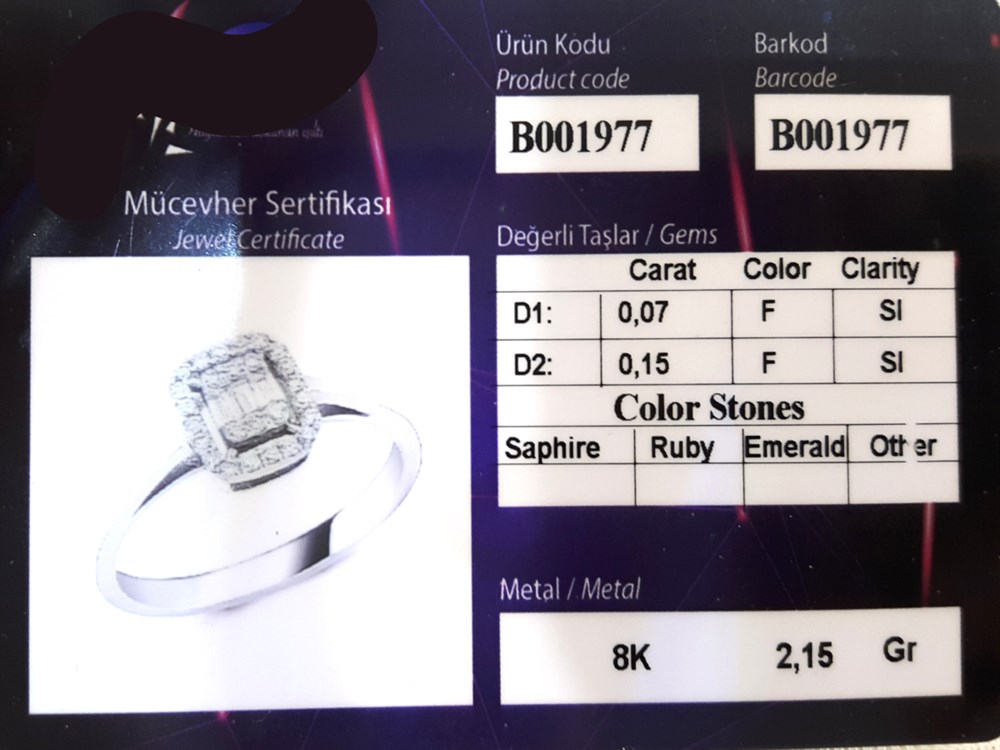 Pırlanta Baget Yüzük