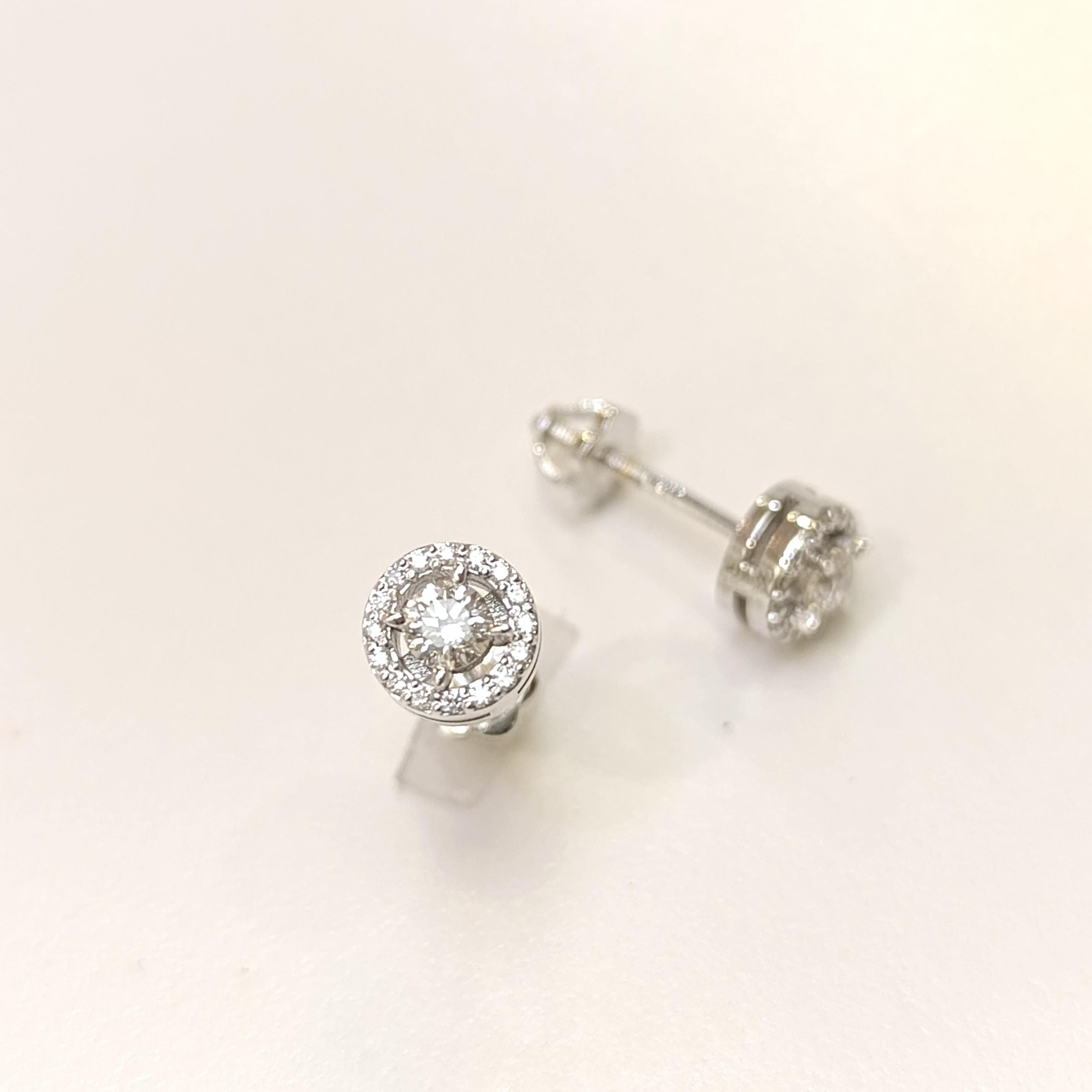 Pırlanta Halo Tek Taş Küpe 18 Ayar Altın HD VİDEOLU