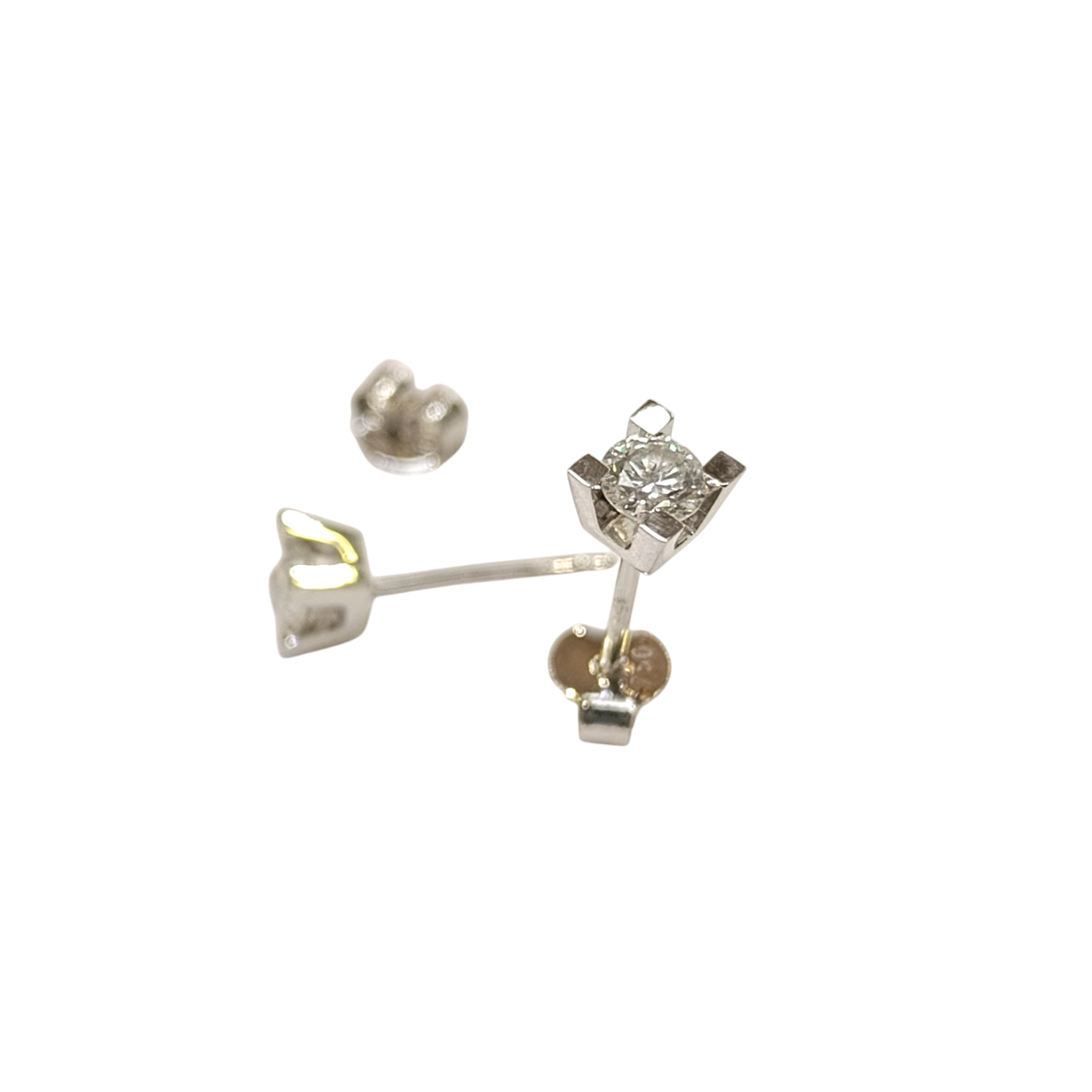 Pırlanta Tek Taş Küpe 18 Ayar Altın HD VİDEOLU