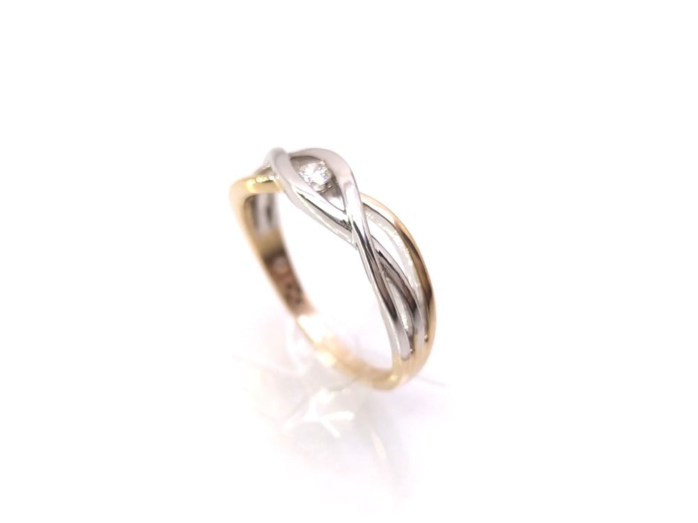 Tektaş Pırlanta Yüzük 0,08ct H VS1 2,84gr 14K Altın