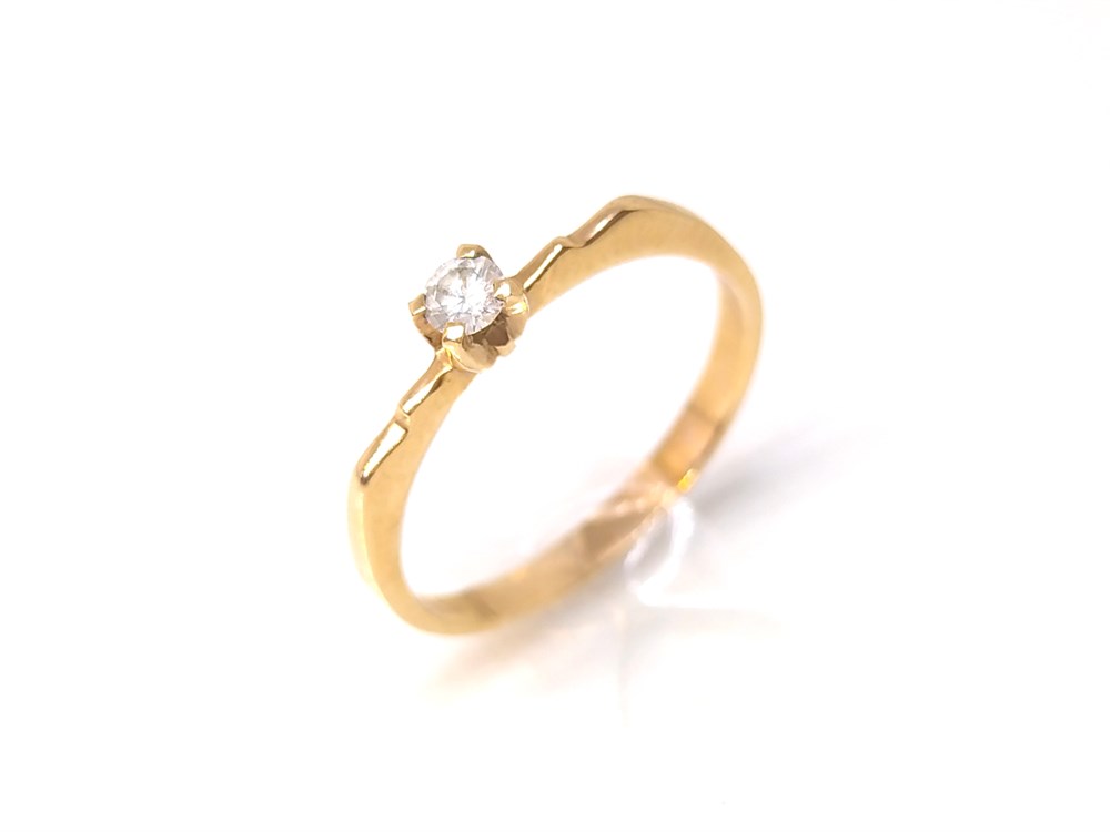 Tektaş Pırlanta Yüzük 0,12ct I SI 2,10gr 14K Altın