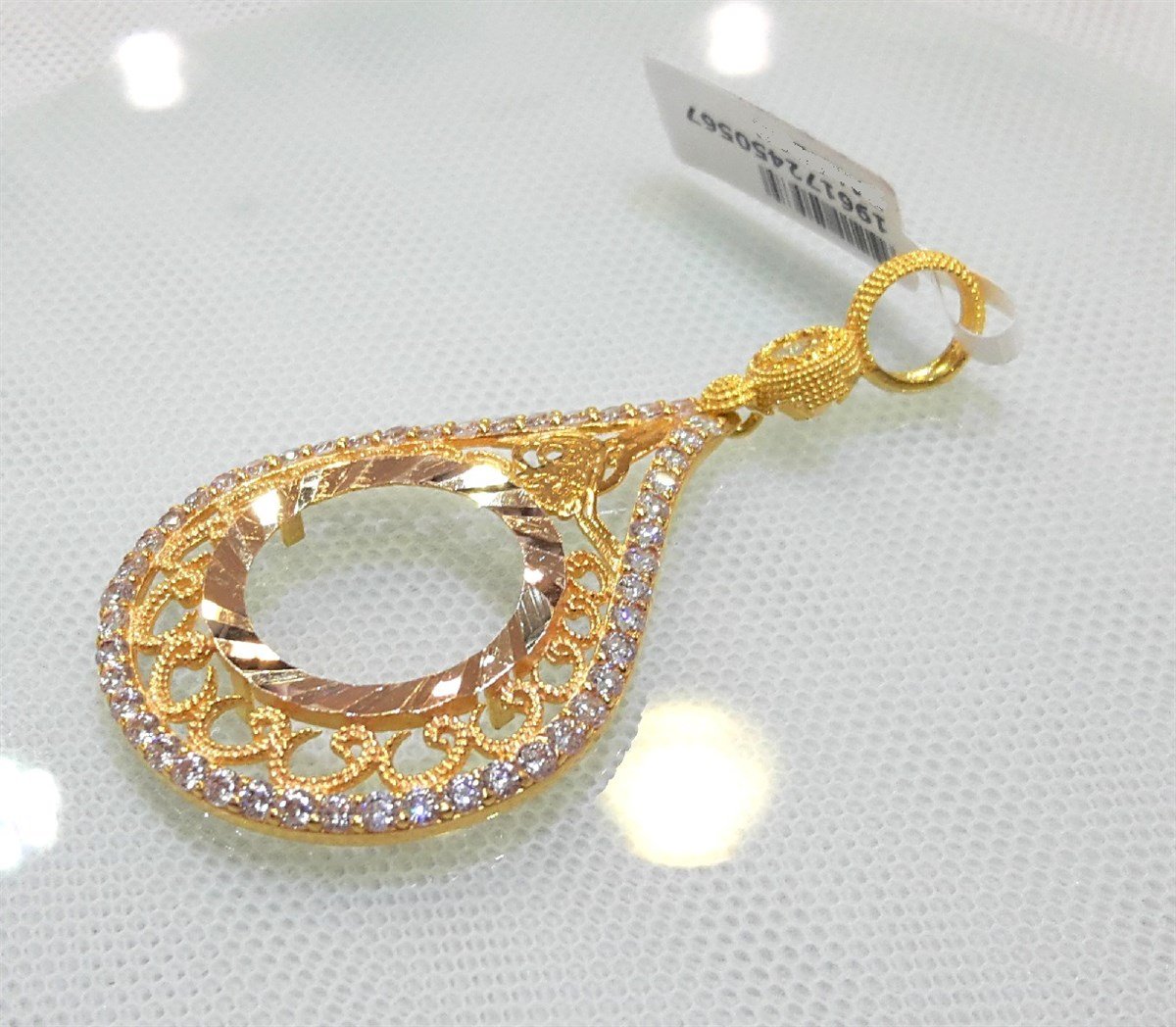 Tuğralı Damla Çeyrek Ziynet yada Ata Yarım Sikke için çerçeve Kolye 14 Ayar Altın