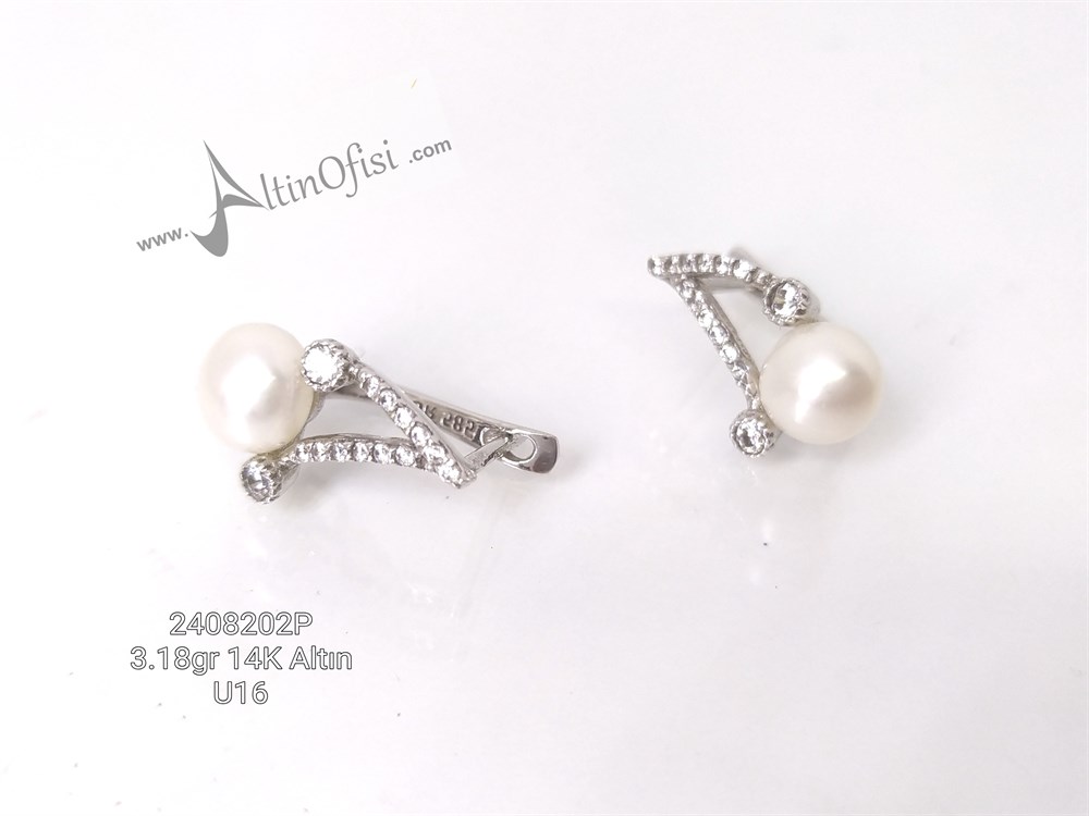 İnci Küpe 14 Ayar Altın