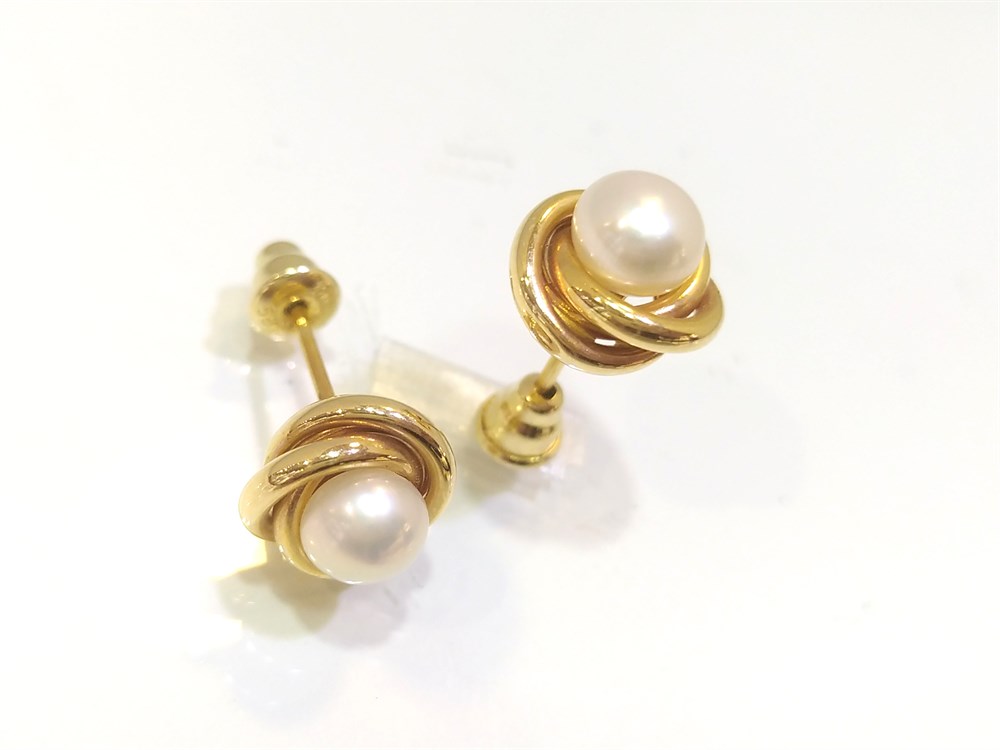 Olimpiyat İnci Küpe 14 Ayar Altın