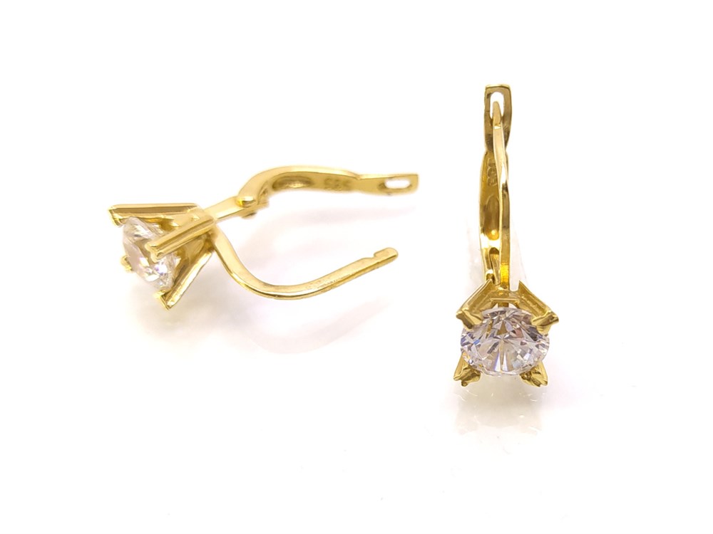 Tektaş Küpe 14 Ayar Altın