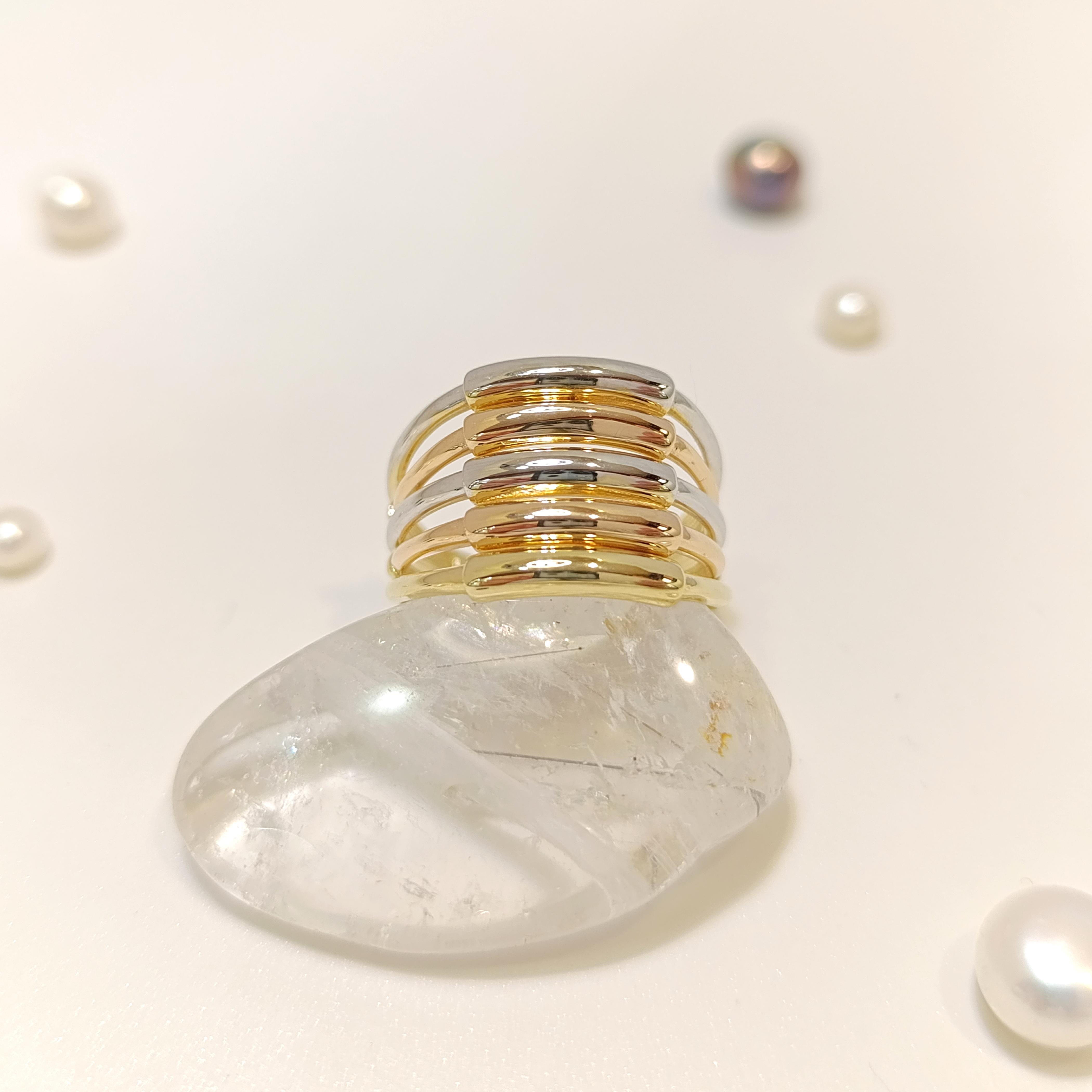 Beş Sıralı Kaburga Yüzük 14 Ayar Altın HD VİDEOLU