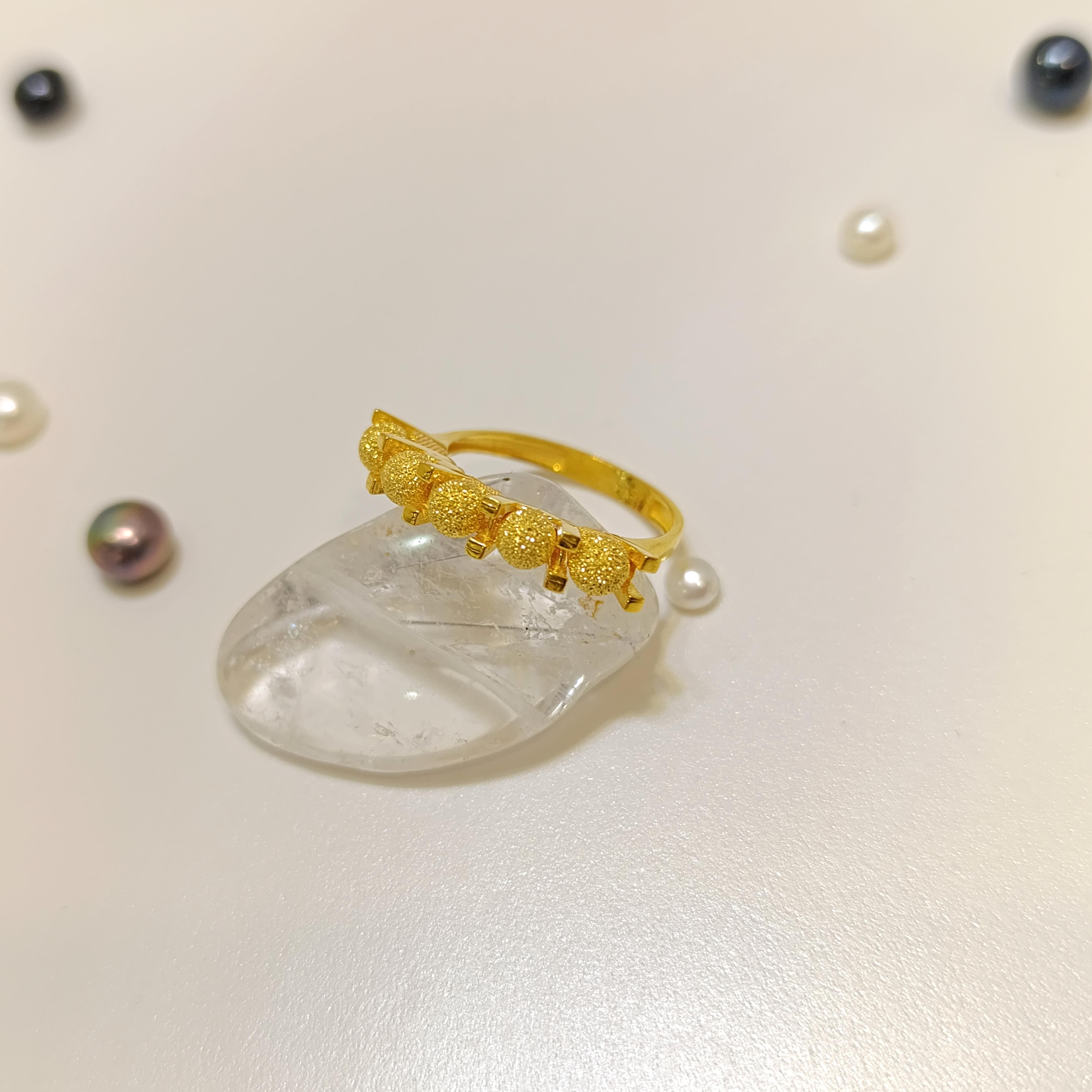 Beş Taş Görünümlü Dorika Toplu Yüzük 22 Ayar Altın HD VİDEOLU