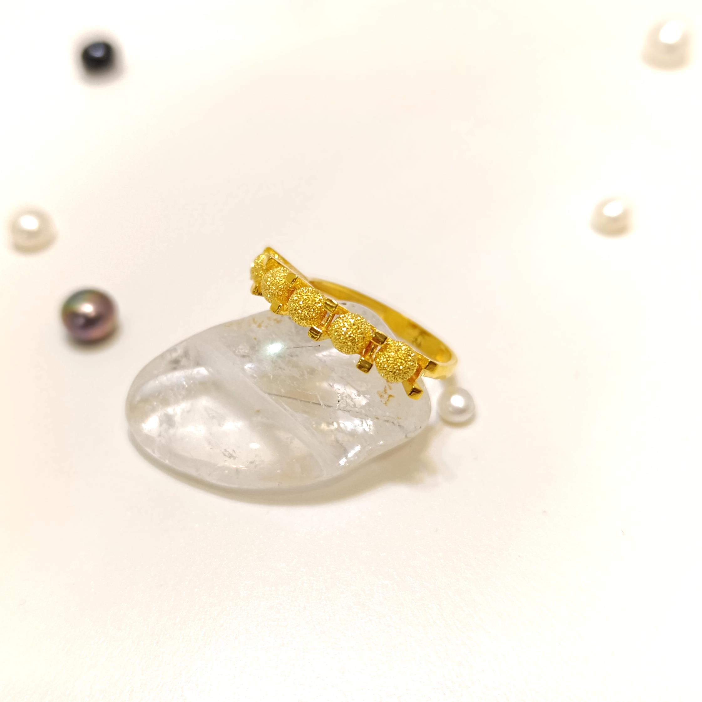 Beş Taş Görünümlü Dorika Toplu Yüzük 22 Ayar Altın HD VİDEOLU