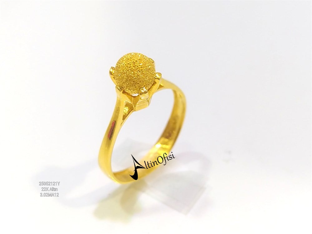 Kumlu Tek Toplu Yüzük 22 Ayar Altın 