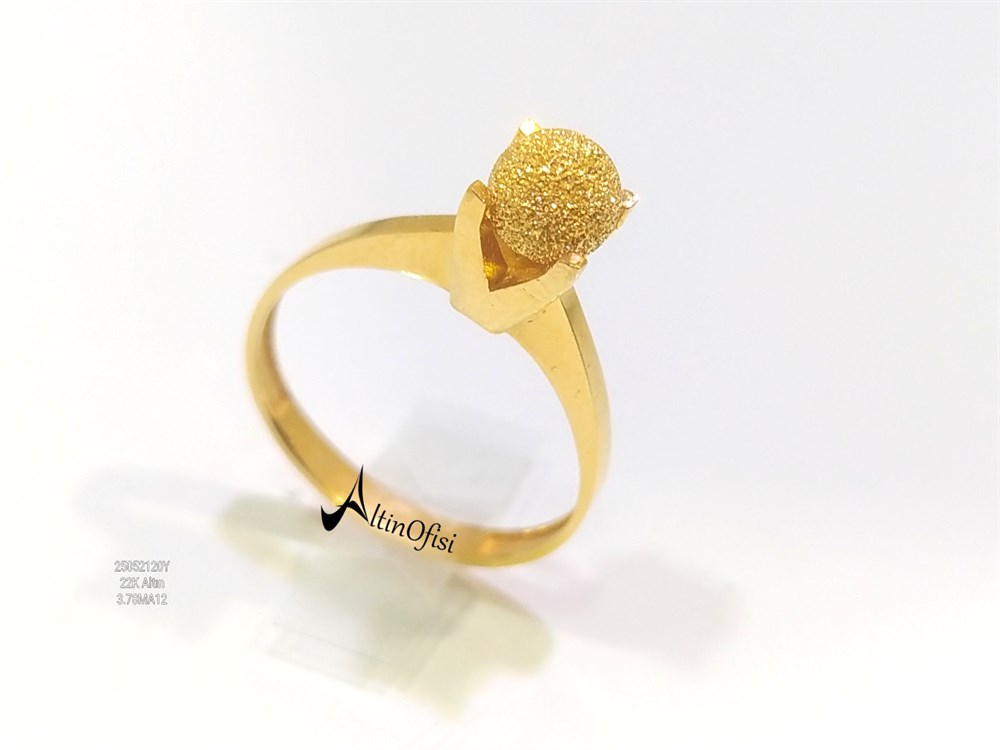 Kumlu Tek Toplu Yüzük 22 Ayar Altın 