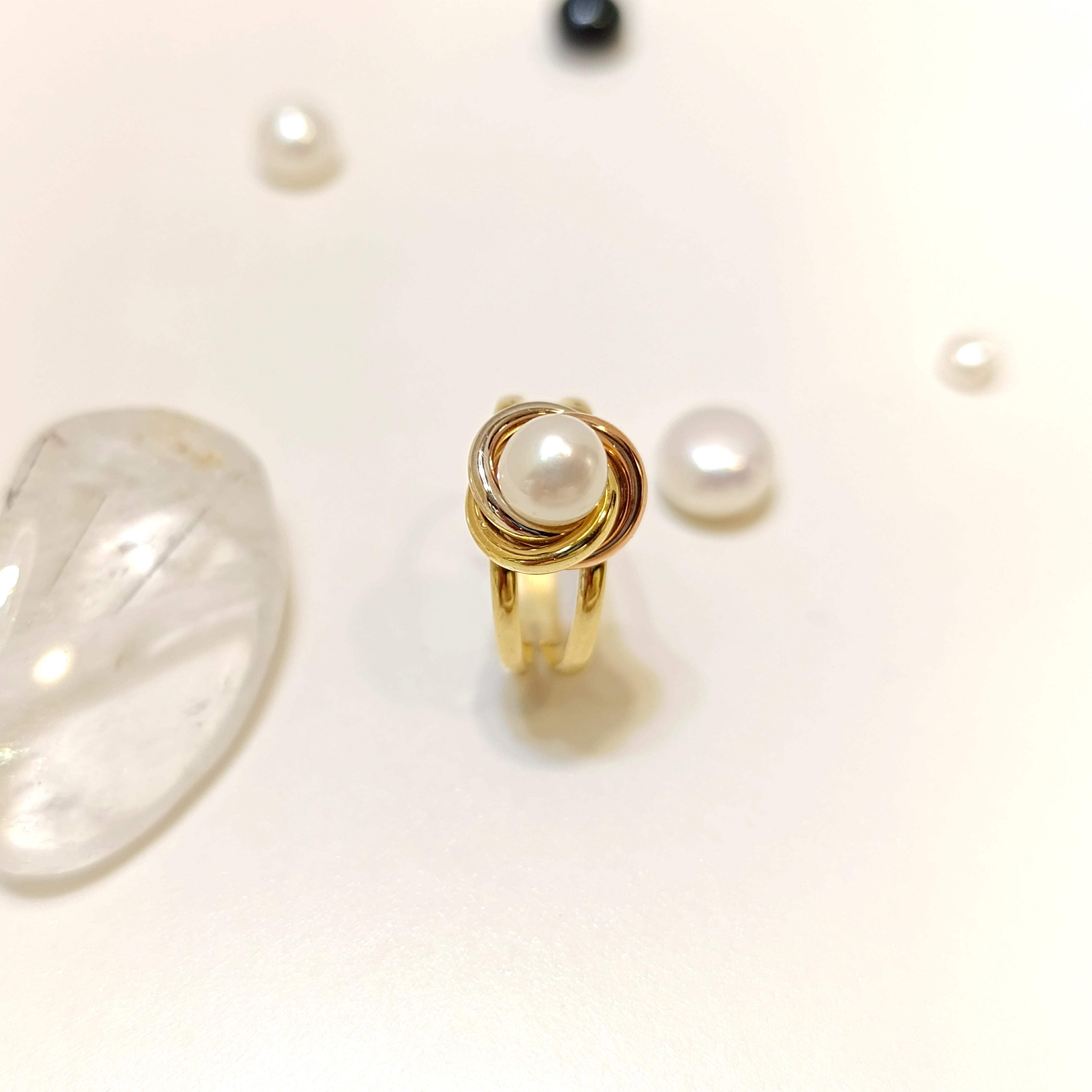 Olimpiyat İnci Yüzük 14 Ayar Altın HD VİDEOLU