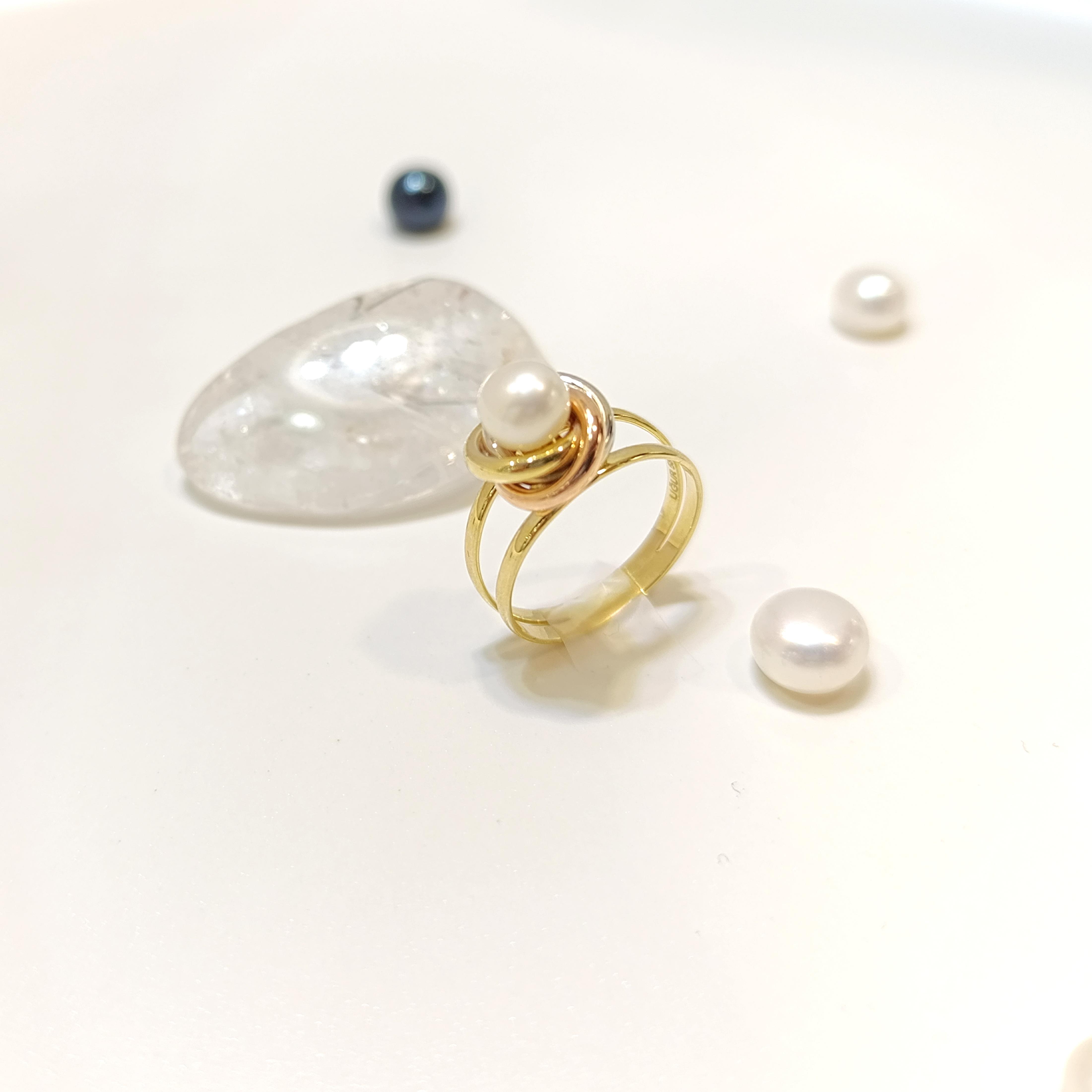 Olimpiyat İnci Yüzük 14 Ayar Altın HD VİDEOLU