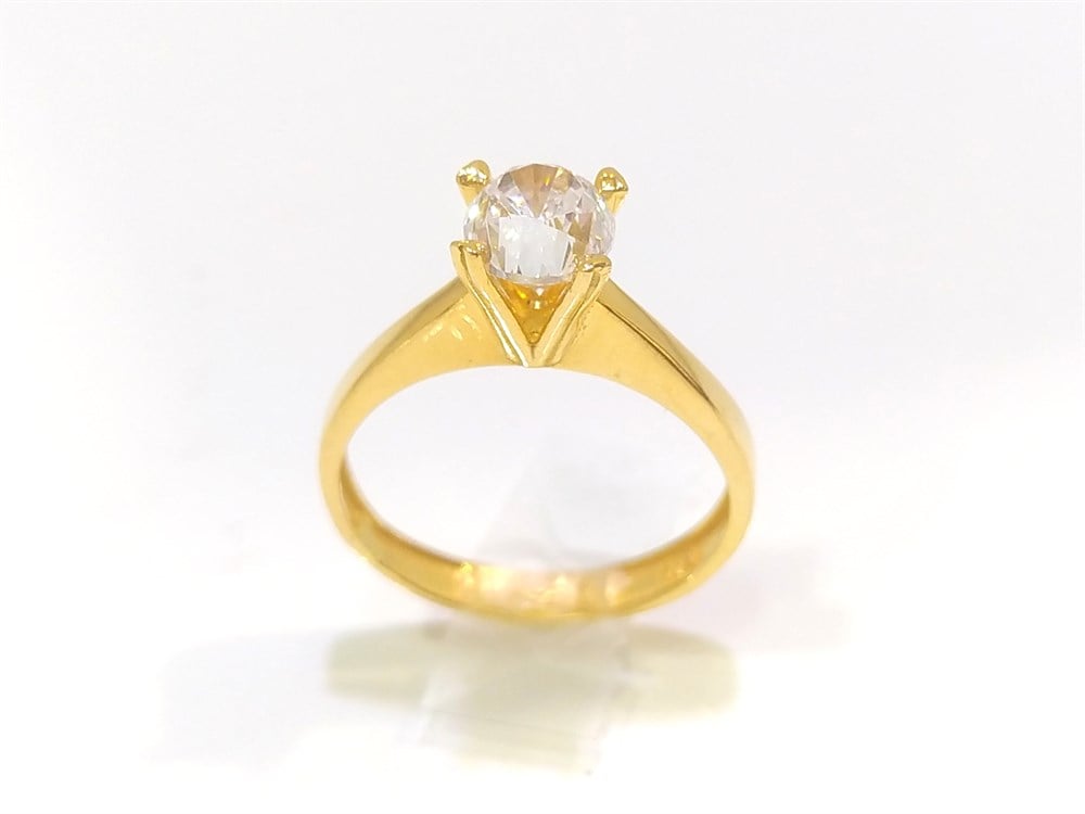 Tek Taş Yüzük 22 Ayar Altın 