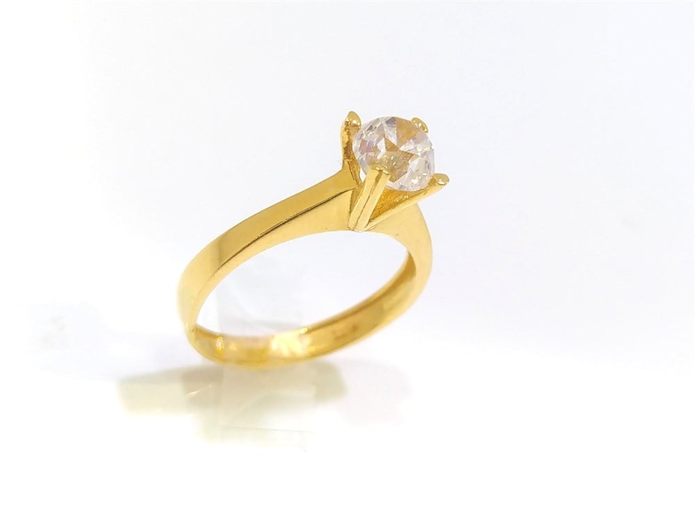 Tek Taş Yüzük 22 Ayar Altın 