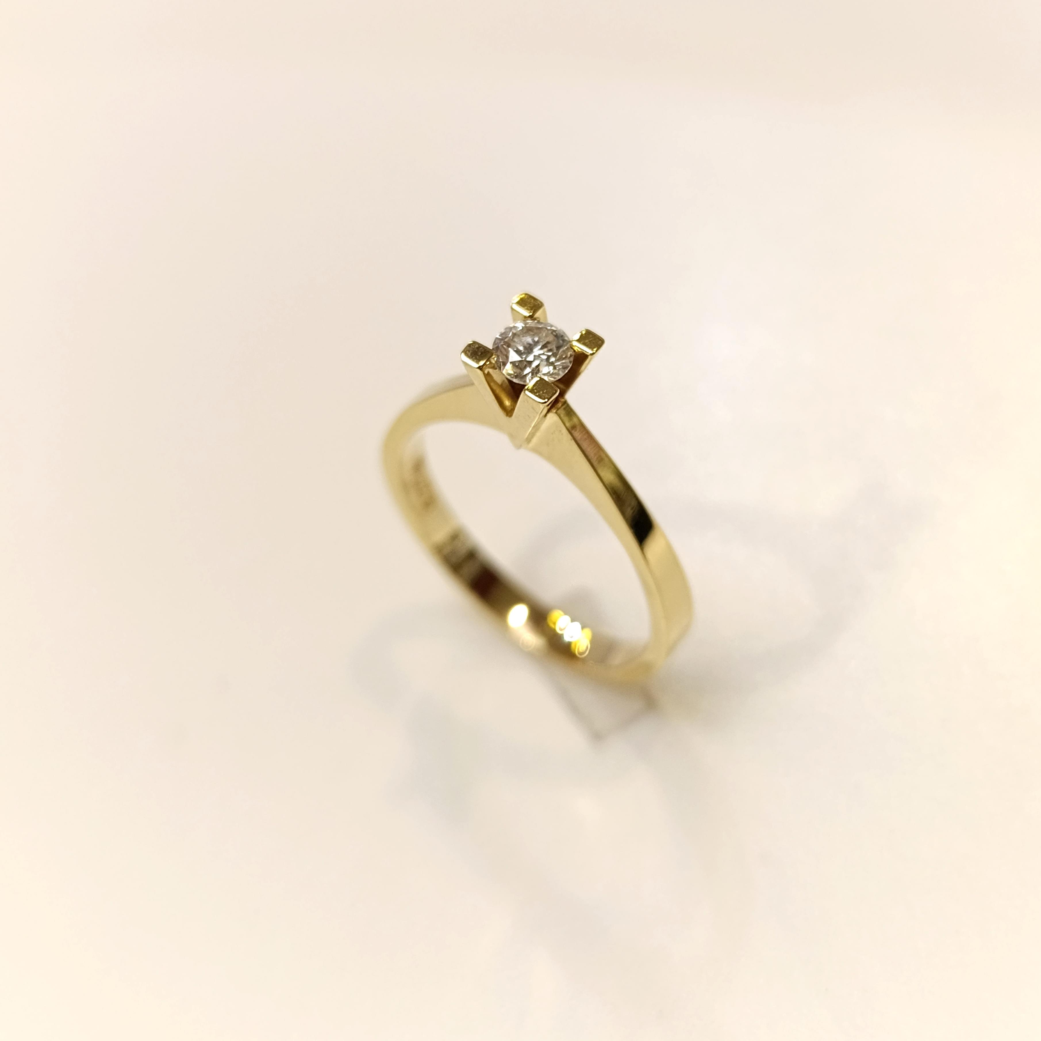 0.27ct Tek Taş Pırlanta Yüzük 14 Ayar Altın HD VİDEOLU