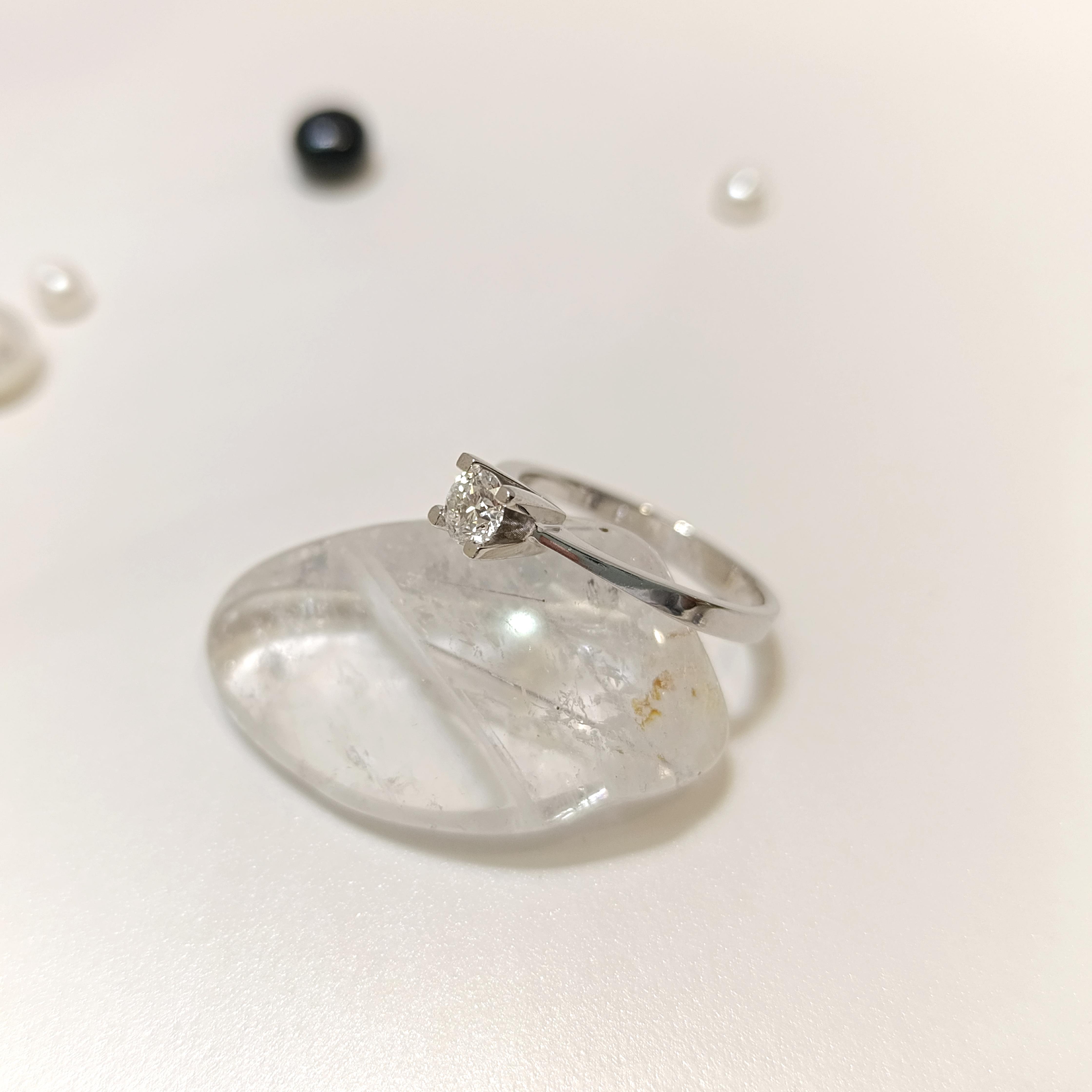 0.37ct G Color Pırlanta Tek Taş Yüzük 14 Ayar Altın HD VİDEOLU