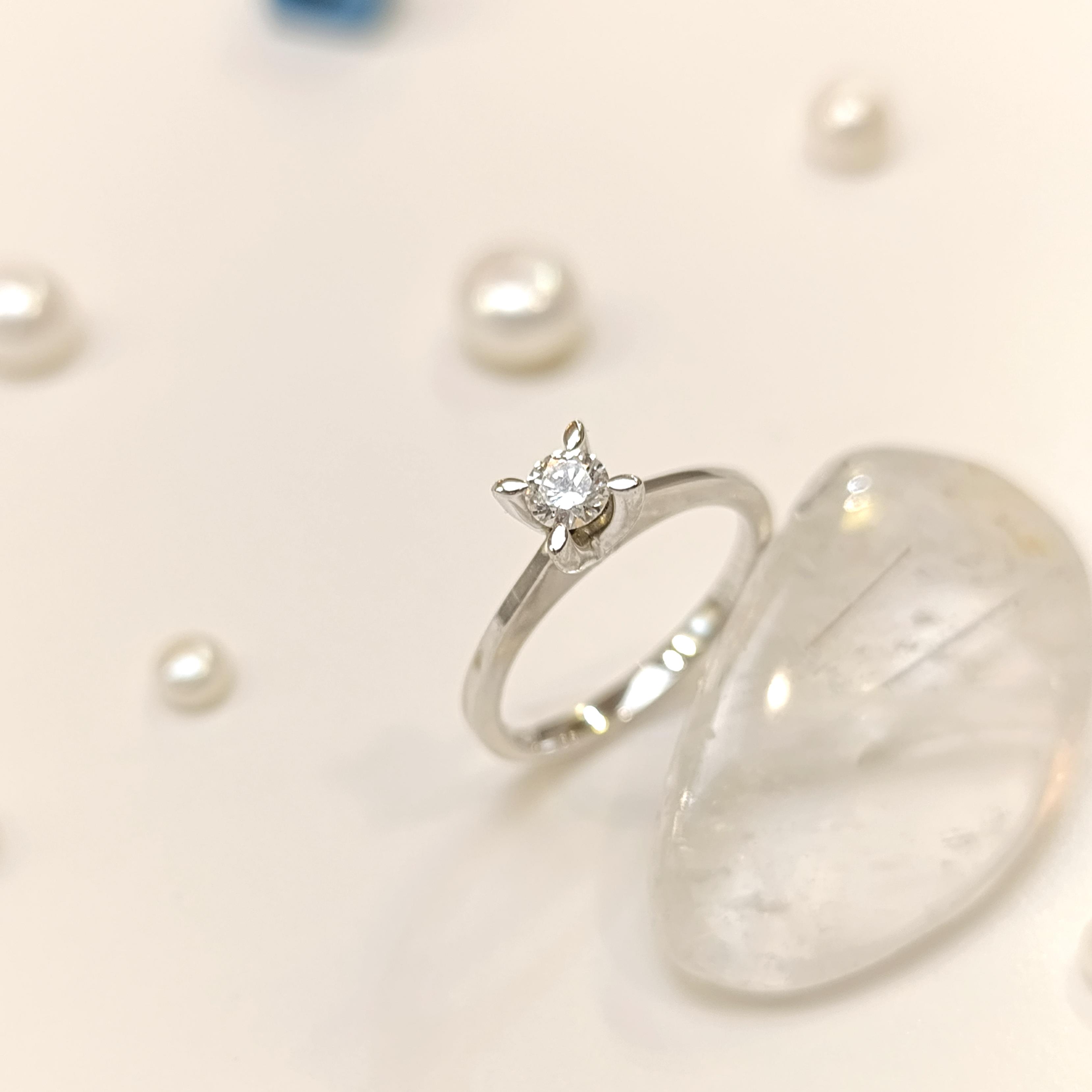 0.22ct G Color Tek Taş Pırlanta Yüzük 14 Ayar Altın HD VİDEOLU