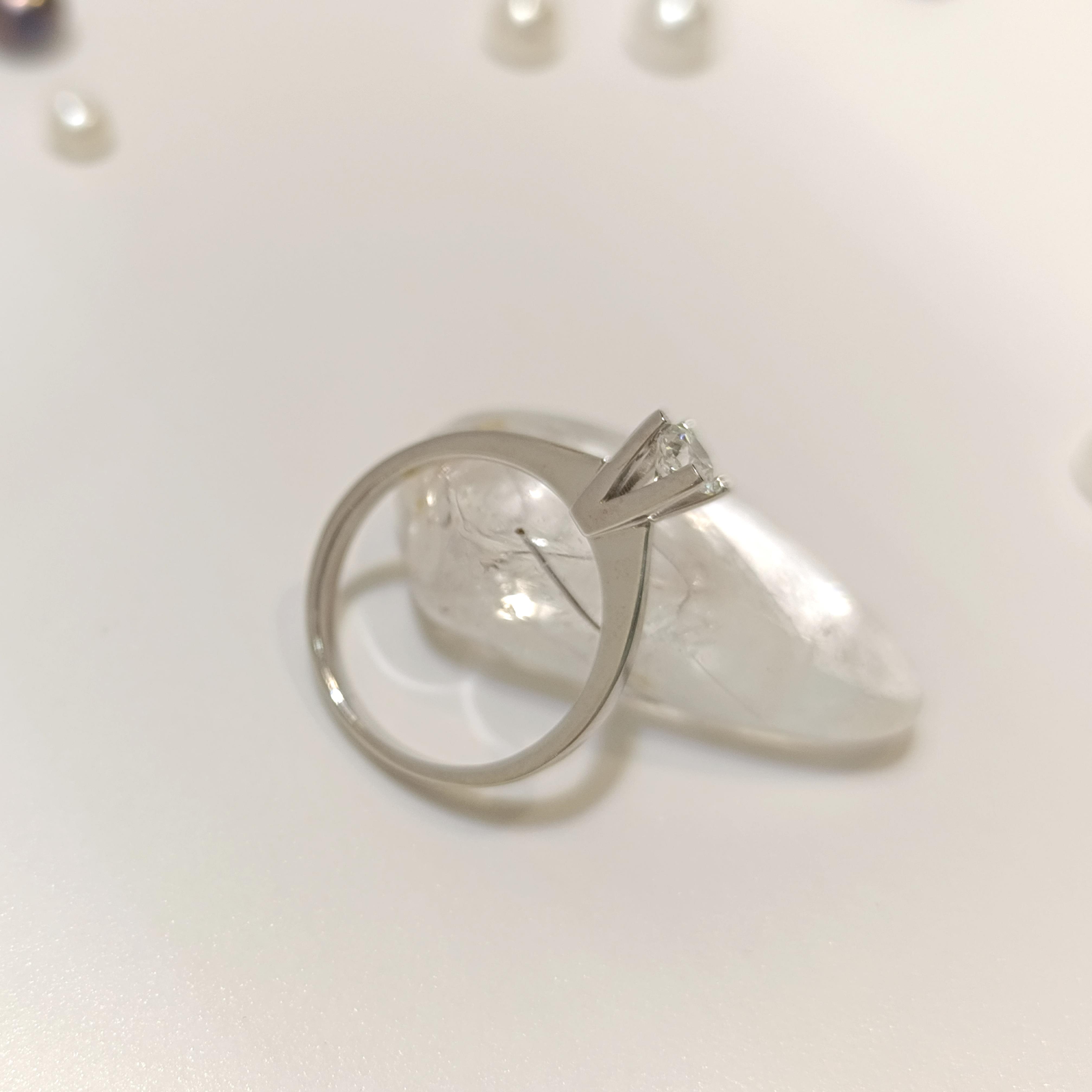 0.37ct G Color Pırlanta Tek Taş Yüzük 14 Ayar Altın HD VİDEOLU