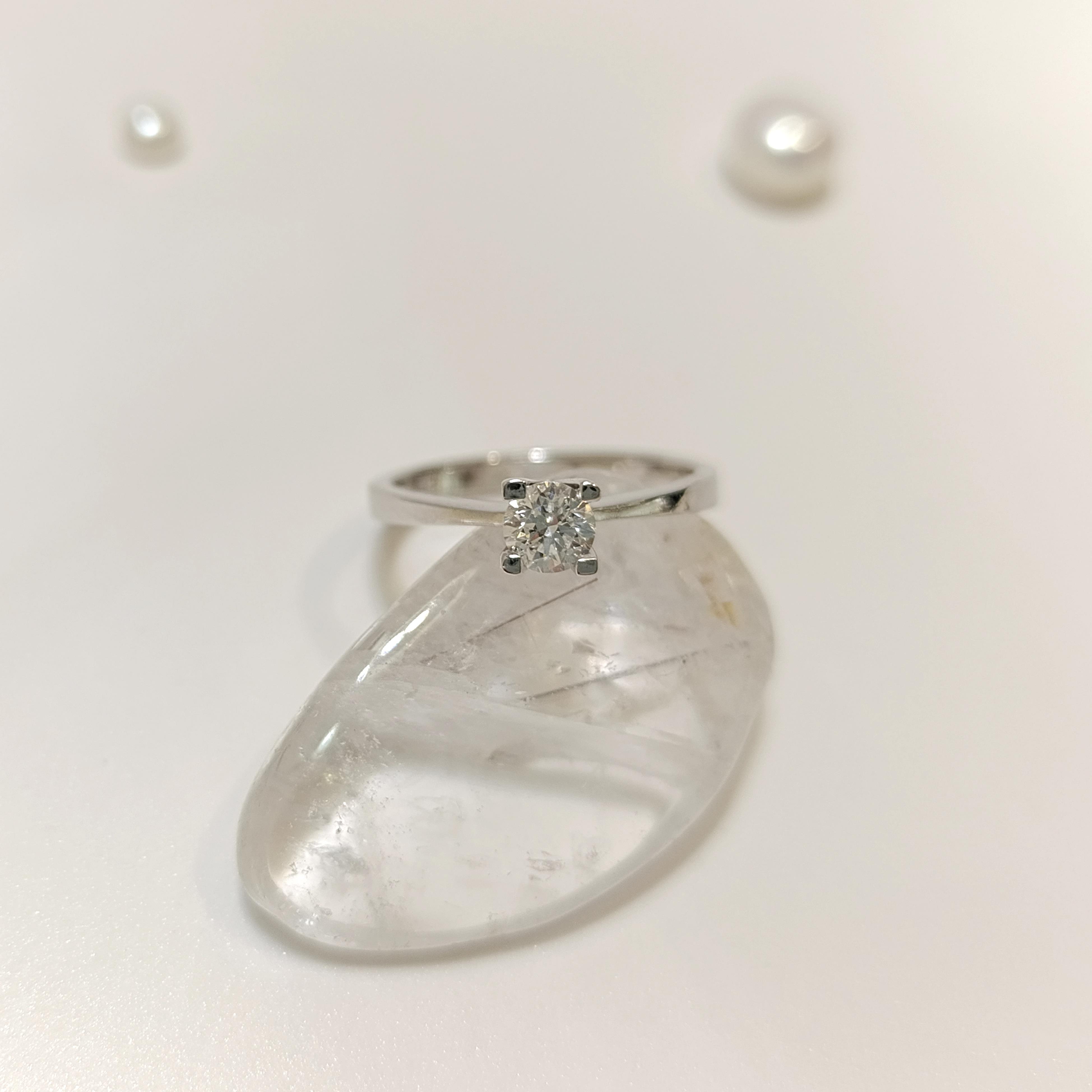 0.37ct G Color Pırlanta Tek Taş Yüzük 14 Ayar Altın HD VİDEOLU
