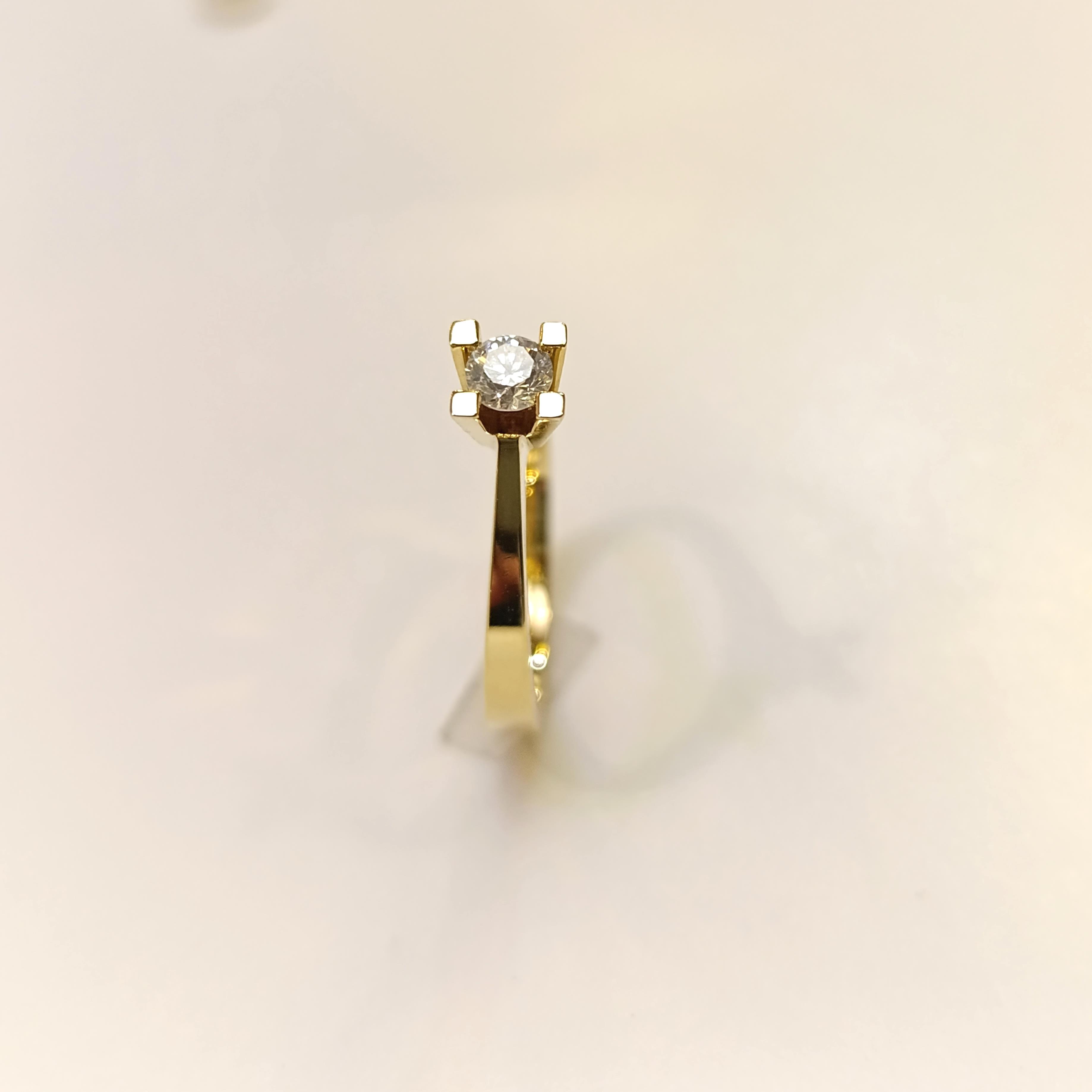 0.27ct Tek Taş Pırlanta Yüzük 14 Ayar Altın HD VİDEOLU