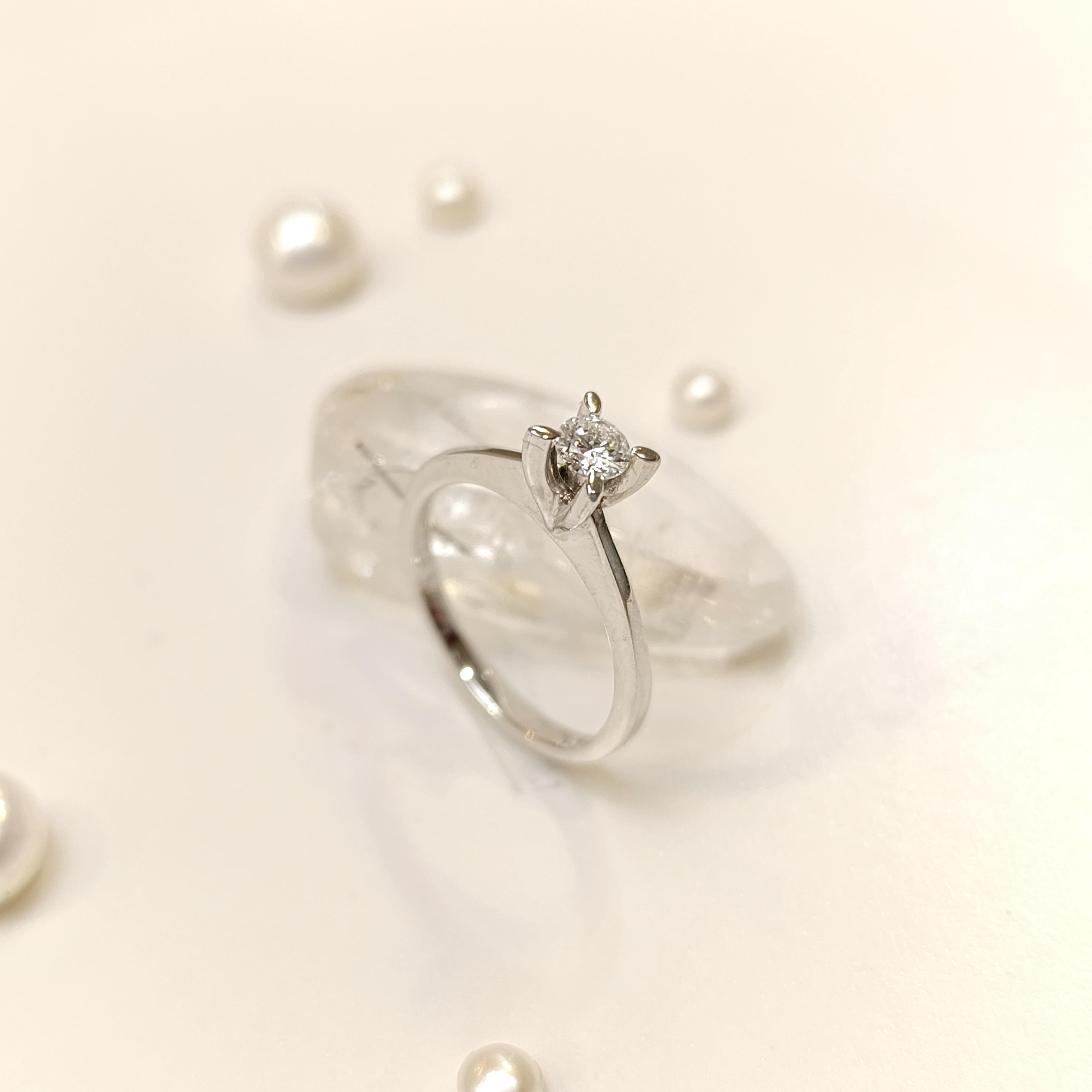 0.22ct G Color Tek Taş Pırlanta Yüzük 14 Ayar Altın HD VİDEOLU