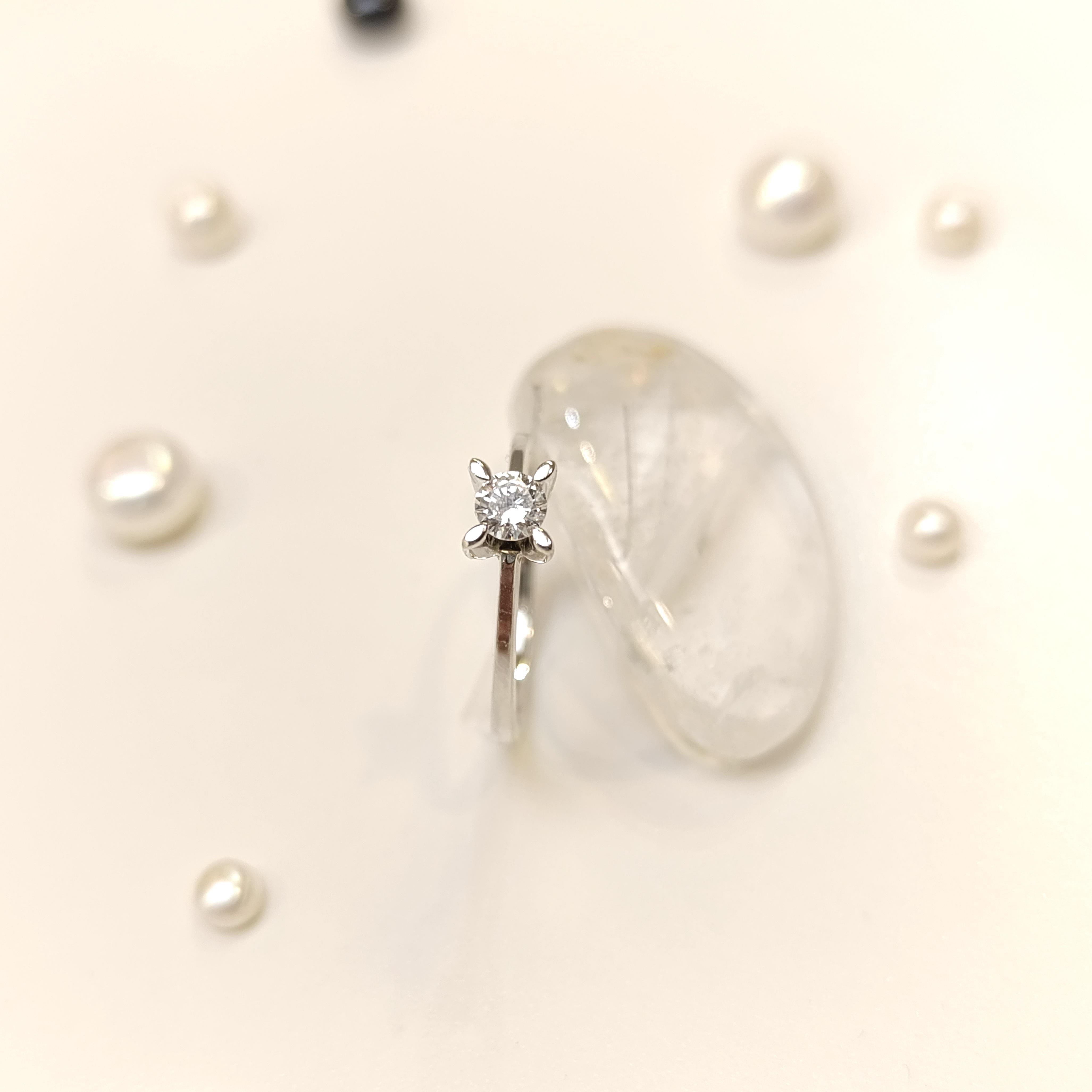 0.22ct G Color Tek Taş Pırlanta Yüzük 14 Ayar Altın HD VİDEOLU