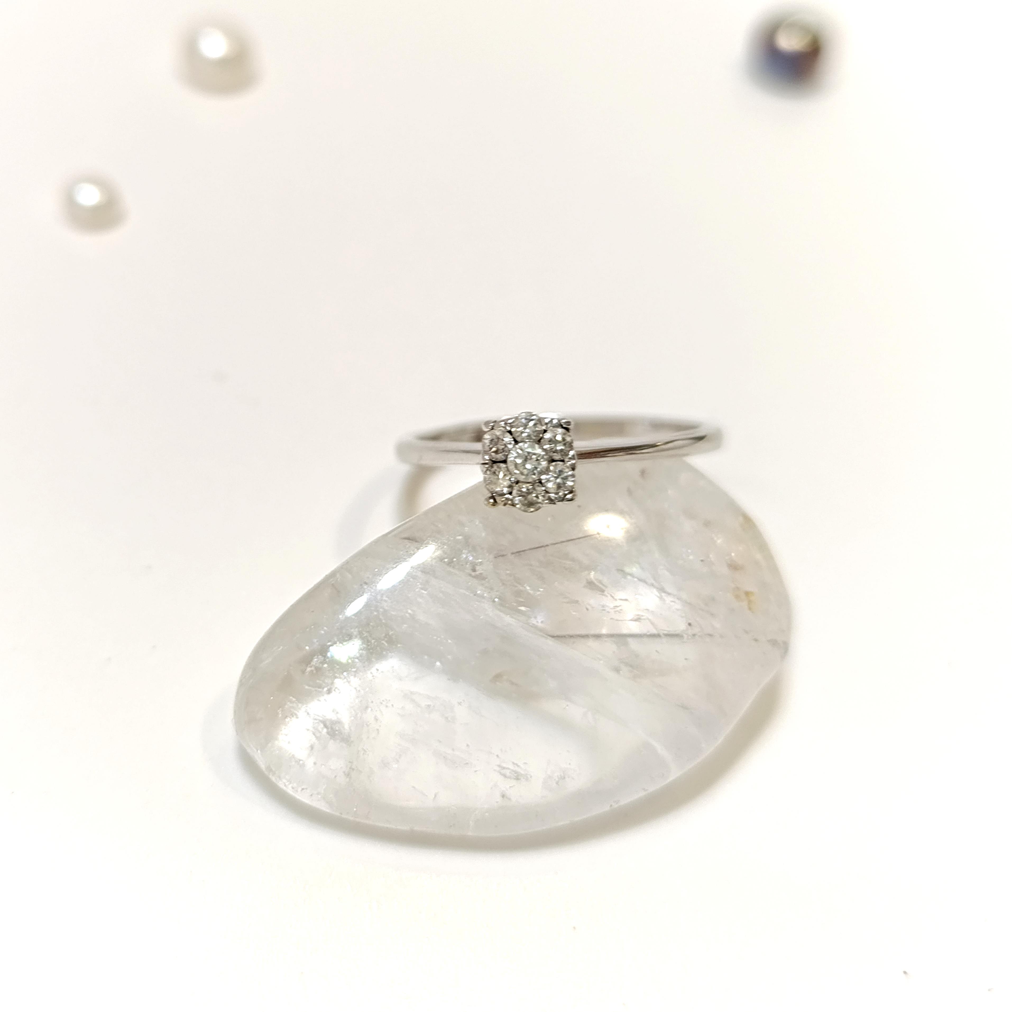 0.17ct G Color Kronet Pırlanta Yüzük 8 Ayar Altın HD VİDEOLU