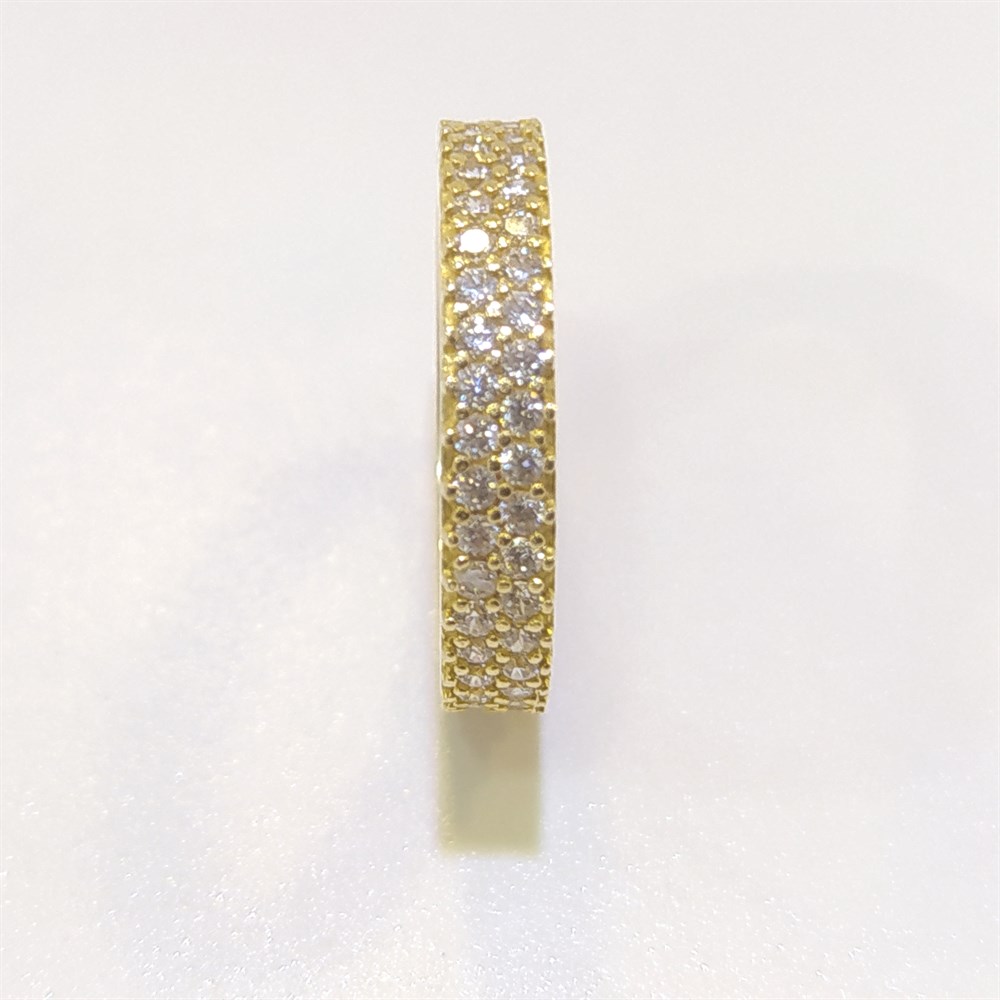 10 Ölçü Tam Tur TAşlı Alyans 14 ayar altın