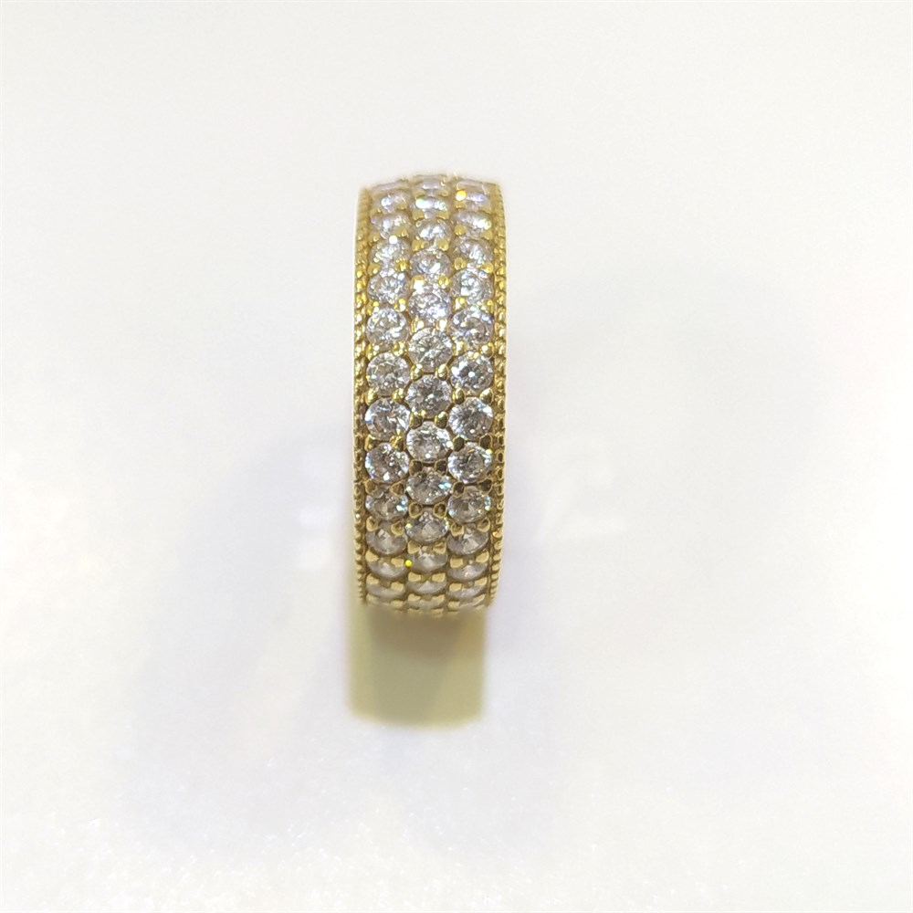 12 Ölçü Tam Tur TAşlı Alyans 14 ayar altın