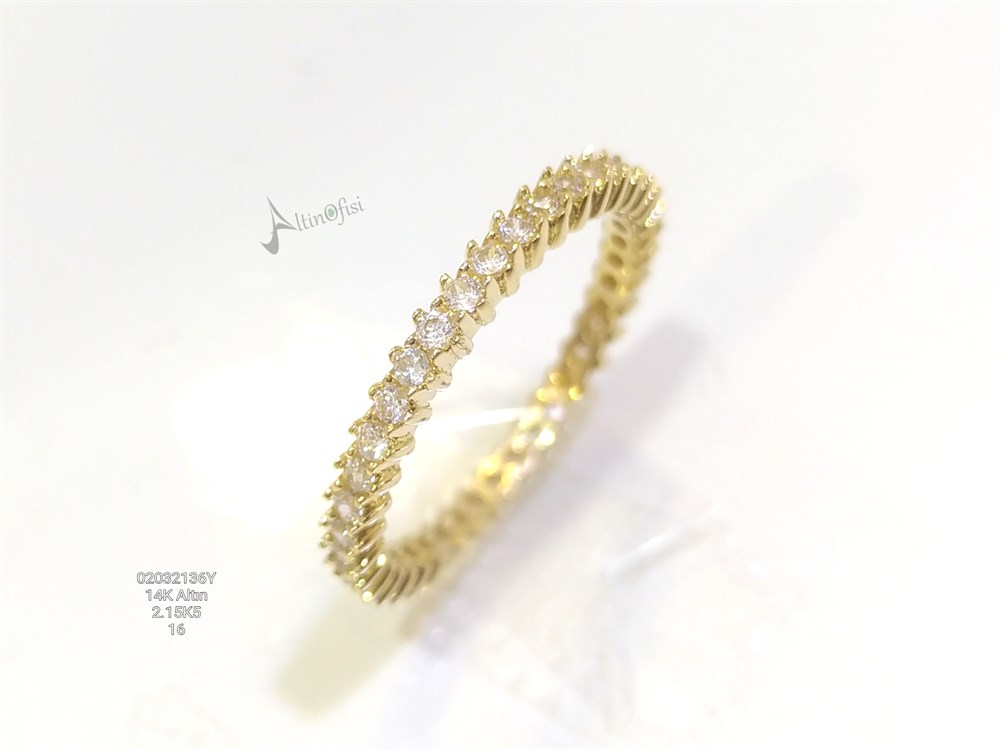 16 Ölçü Tamtur Alyans Su Yolu Yüzük 14 Ayar Altın