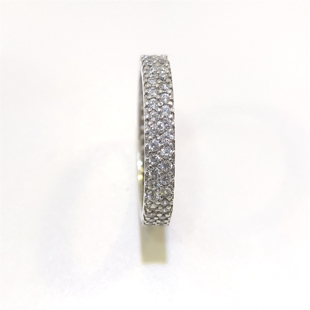 18 Ölçü Tam Tur TAşlı Alyans 14 ayar altın