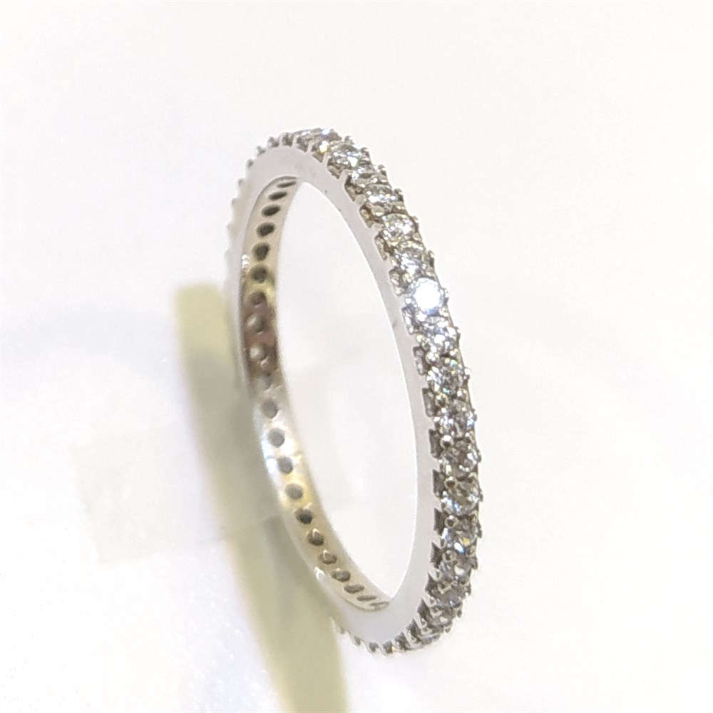 19 Ölçü Tam Tur TAşlı Alyans 14 ayar altın